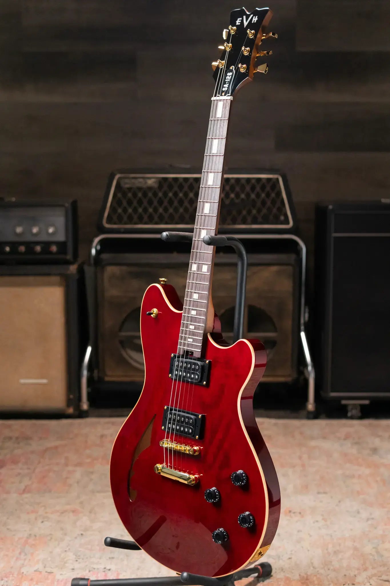 EVH SA-126 Standard Semi-Hollow Electric Guitar - Wine Red