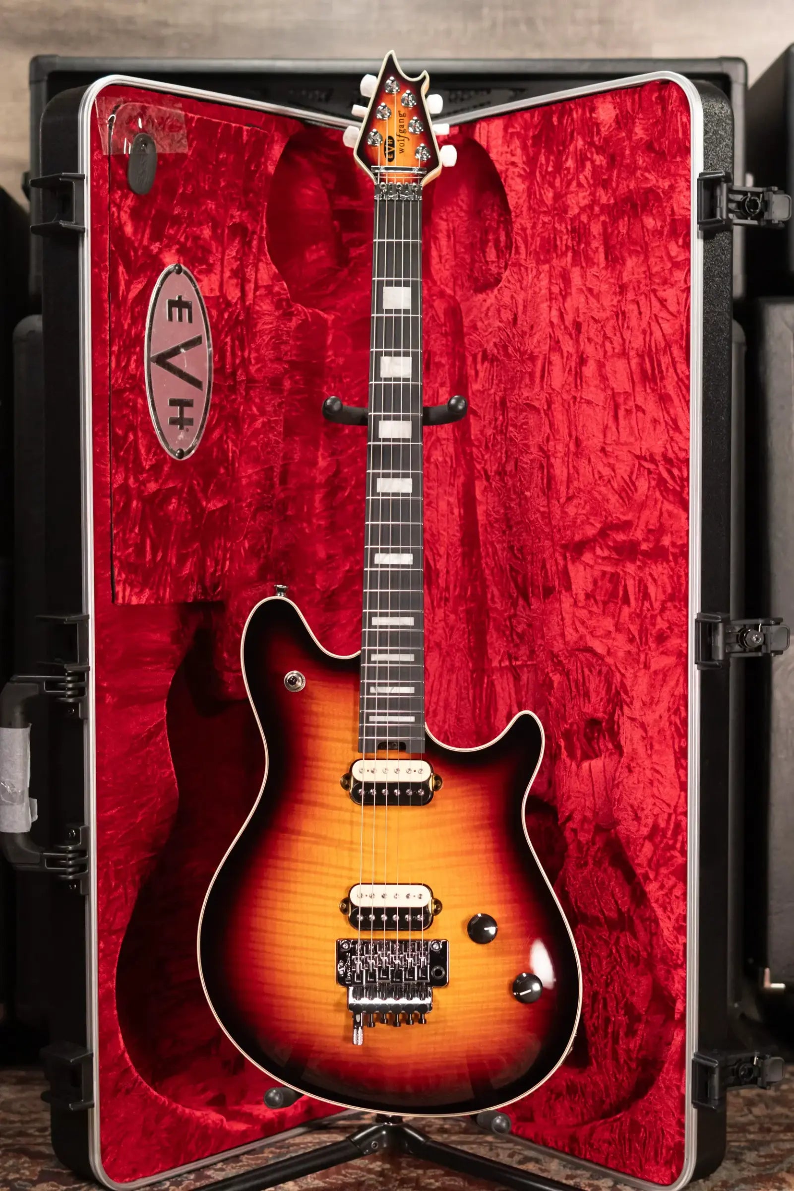 EVH Custom Shop USA Wolfgang Electric Guitar - 5A Flamed Maple 3-Tone Sunburst with Hardshell Case