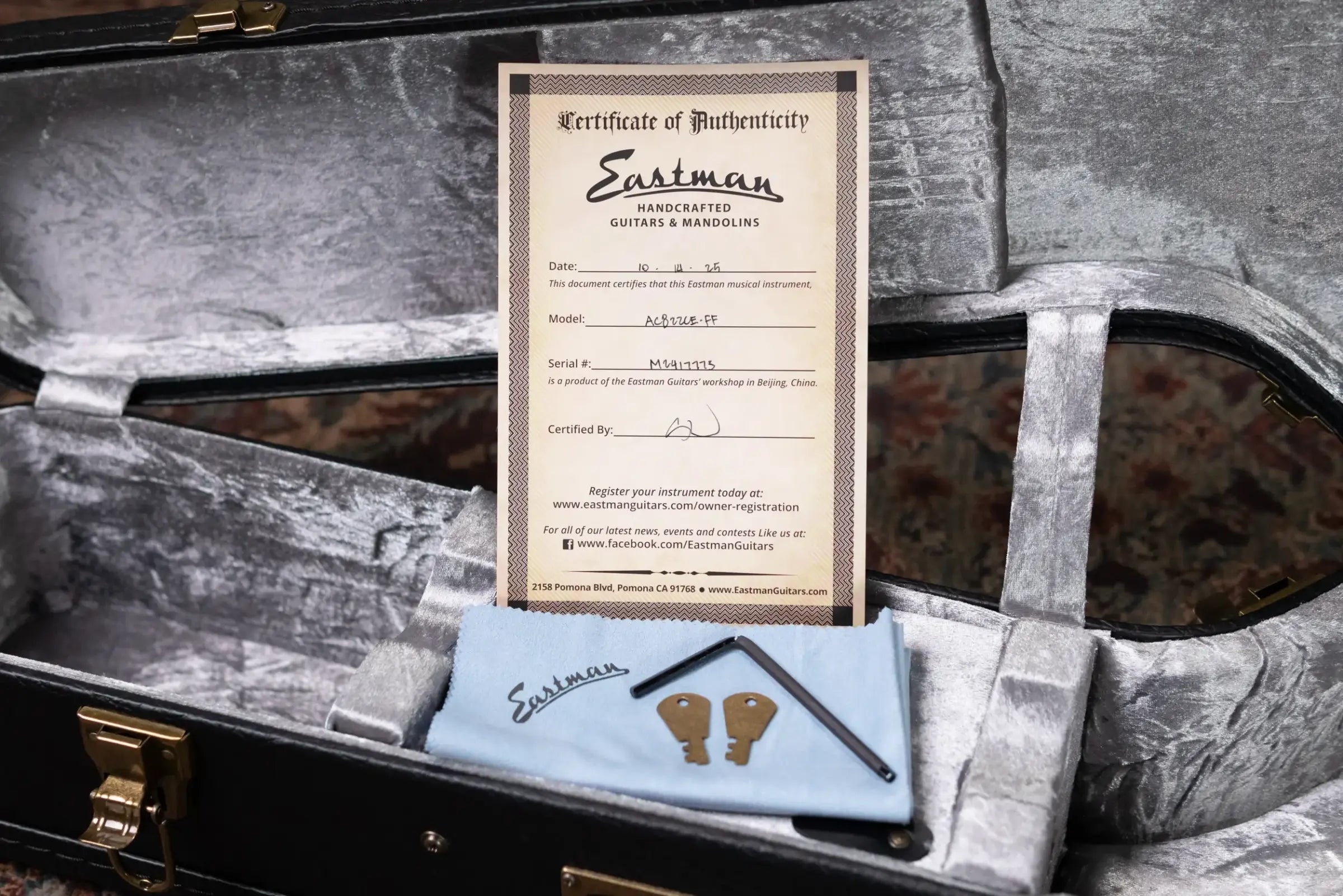 Eastman AC822CE-FF Fan Fret Grand Auditorium Acoustic/Electric Guitar with Hardshell Case