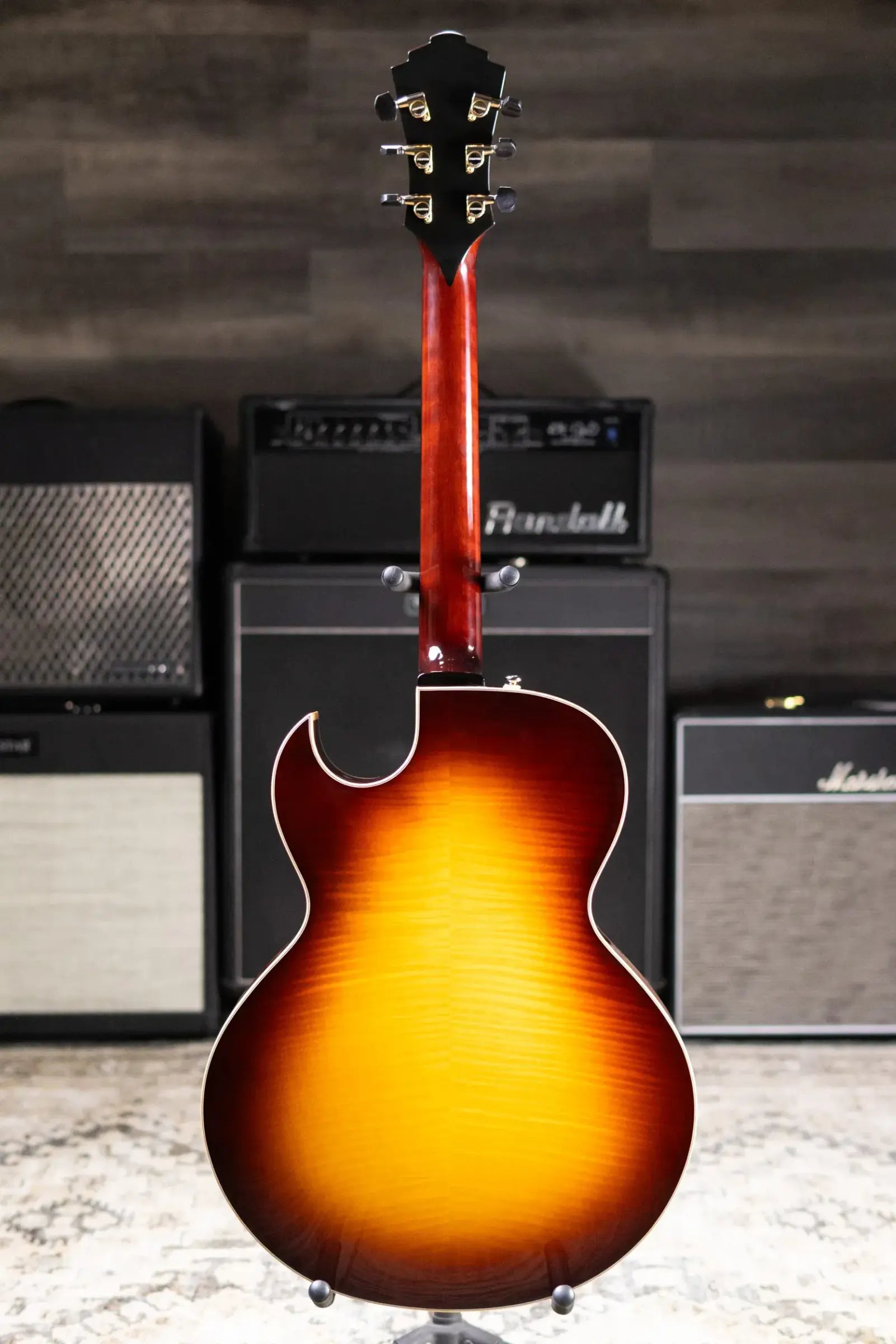 Eastman AR480CE-SB John Pisano Signature Archtop Hollowbody Electric Guitar - Sunburst with Hardshell Case