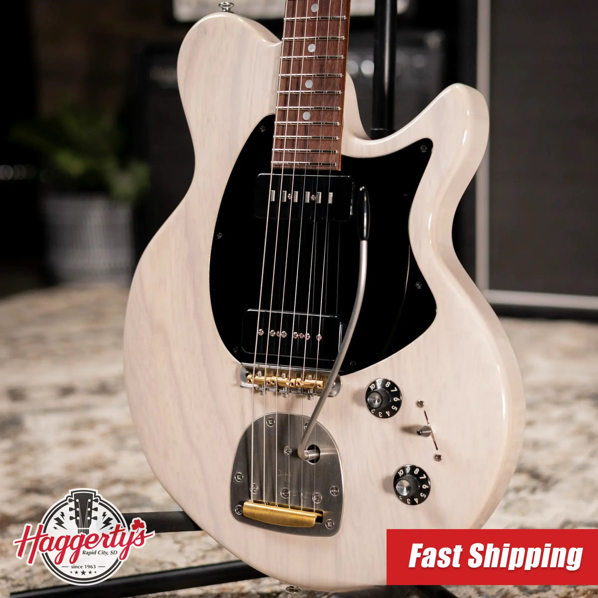 Eastman D'Ambrosio Series Offset '64 - Made in California - Electric Guitar - Vintage White with Hardshell Case