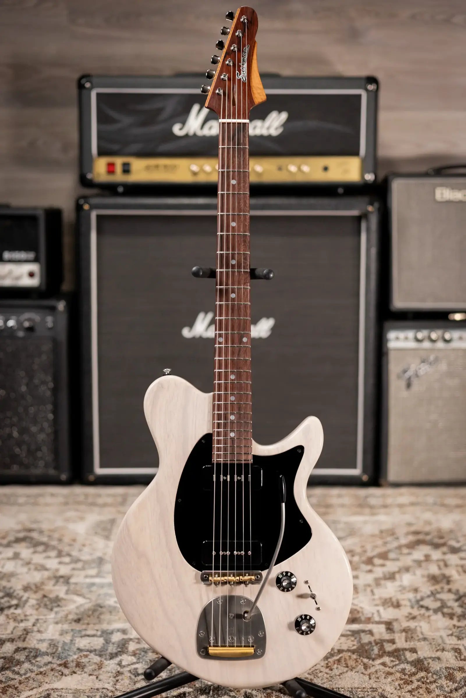 Eastman D'Ambrosio Series Offset '64 - Made in California - Electric Guitar - Vintage White with Hardshell Case