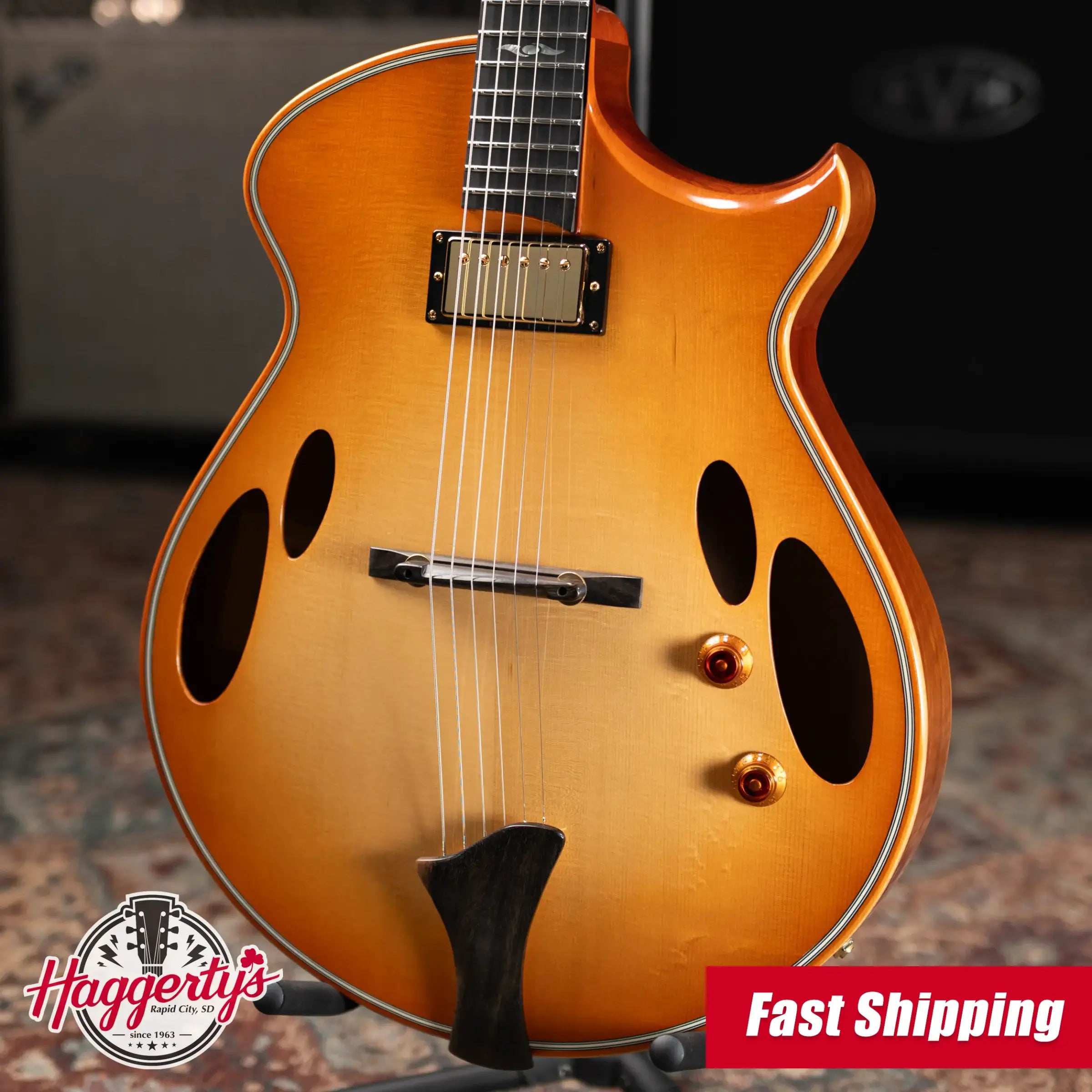 Eastman ER4 El Ray Otto D'ambrosio Signature Hollowbody Electric Guitar - Pomonaburst with Hardshell Case
