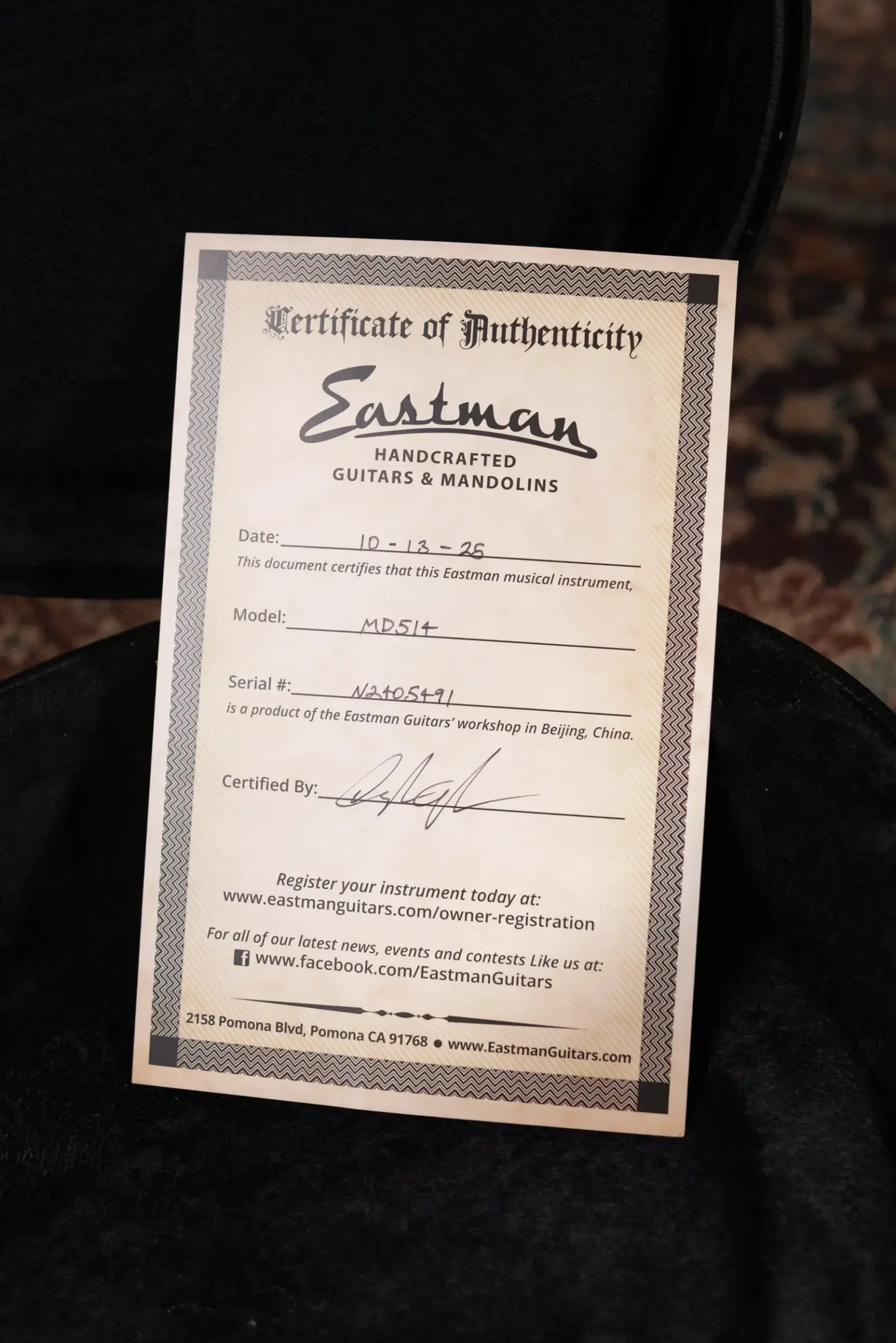 Eastman MD514 F Style Mandolin with Hardshell Case