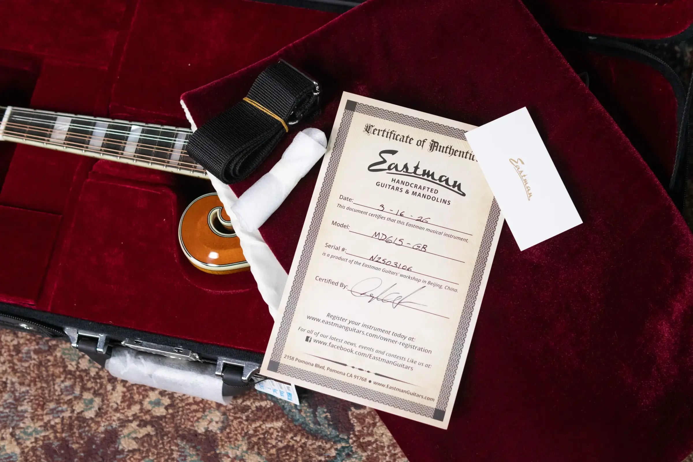 Eastman MD615-GB F-Style Acoustic/Electric Mandolin - Goldburst with Hardshell Case