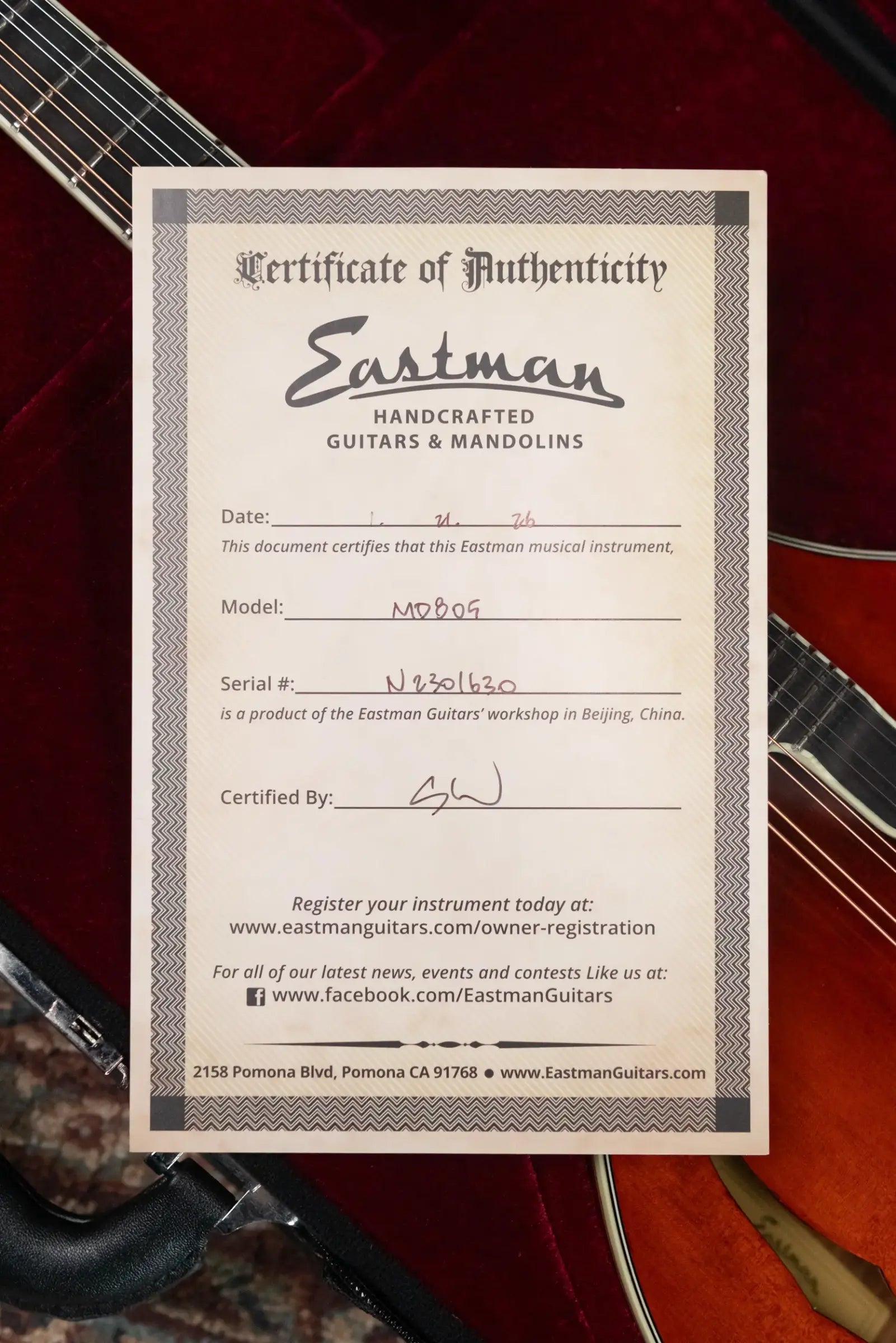 Eastman MD805 A-Style Mandolin with Softshell Case