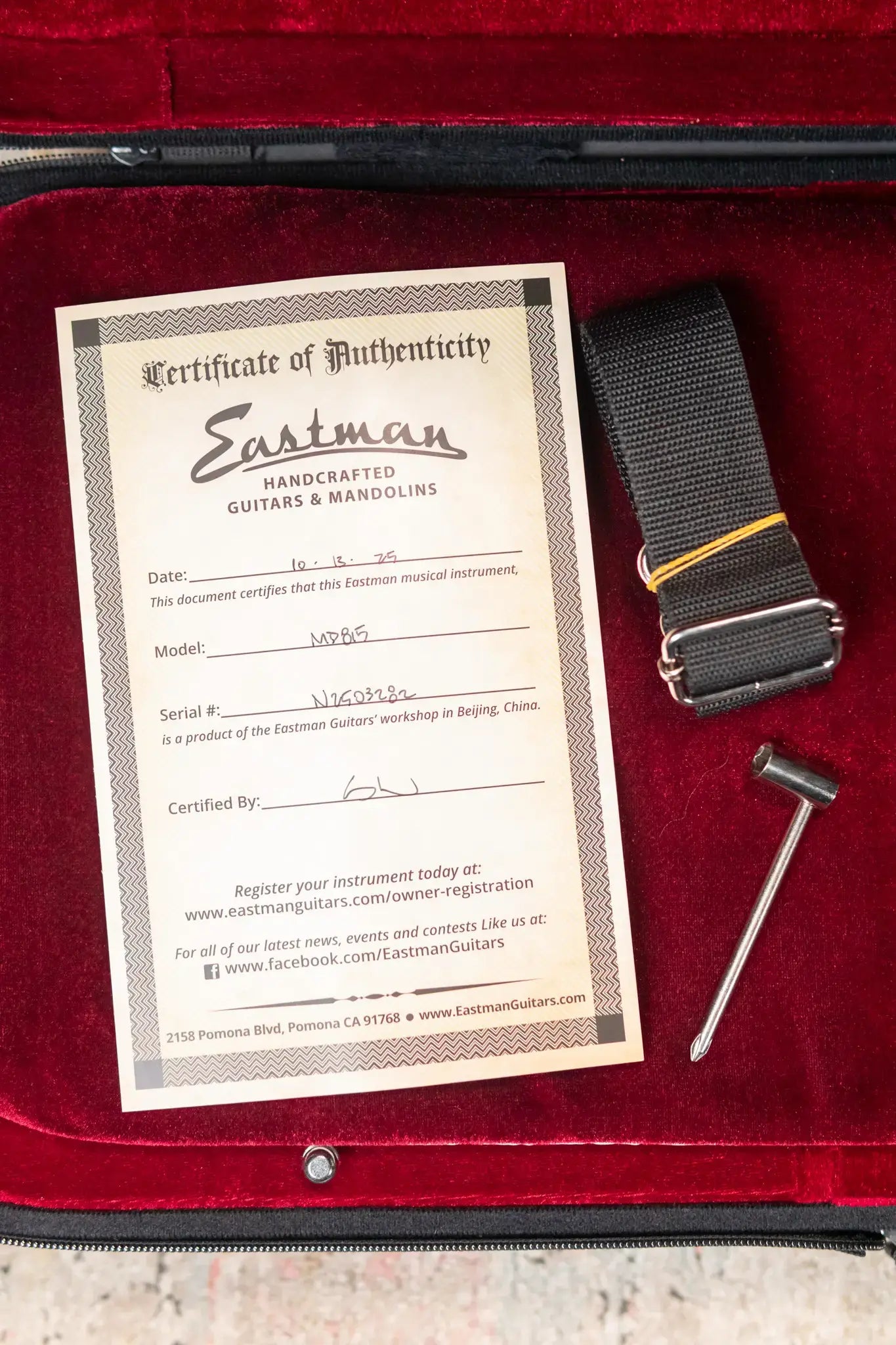 Eastman MD815 F Style Mandolin with Hardshell Case