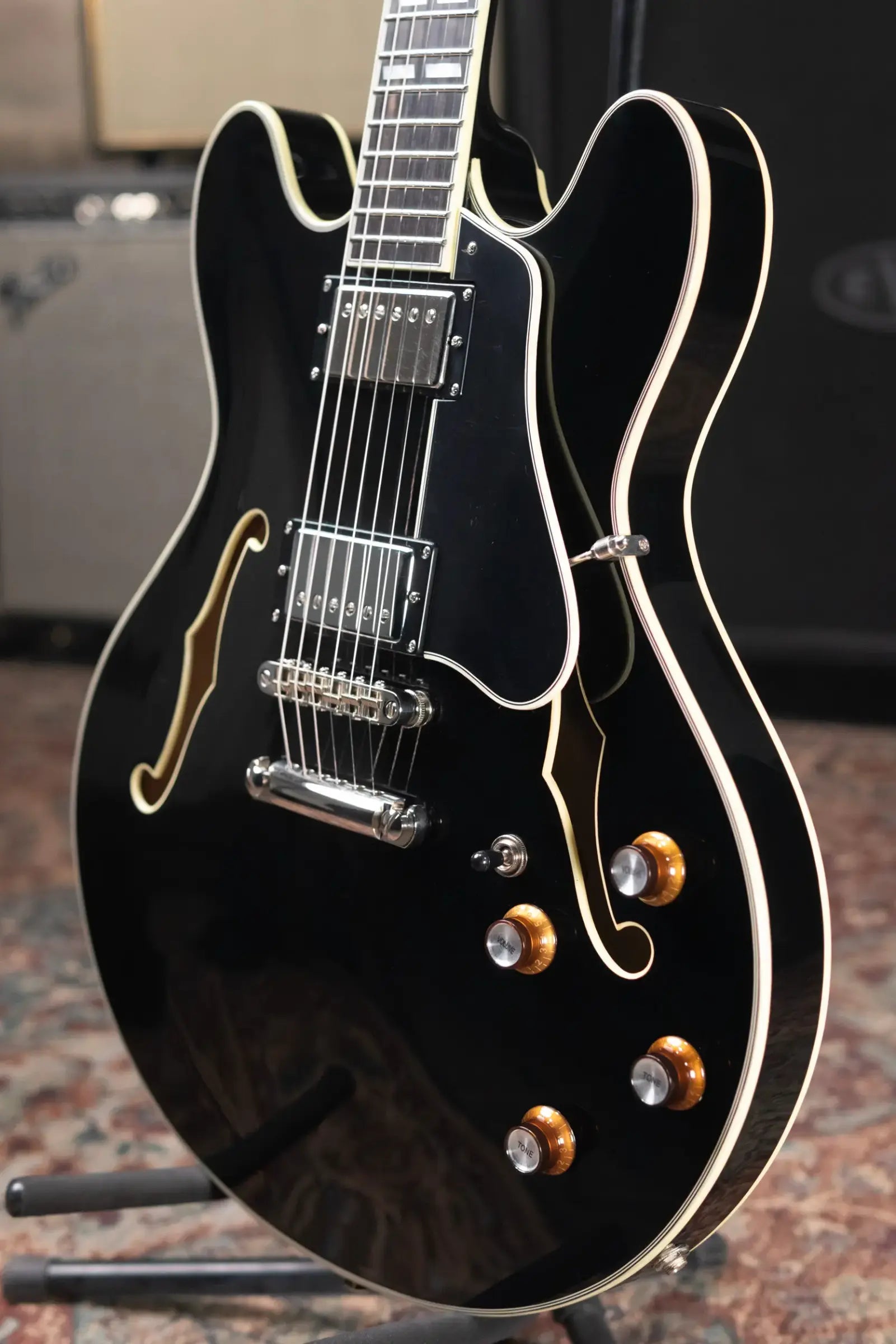 Eastman T486 Electric Guitar - Black with Hardshell Case - Used