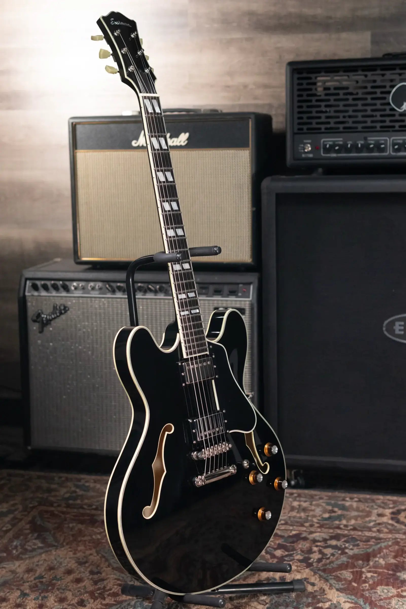 Eastman T486 Electric Guitar - Black with Hardshell Case - Used