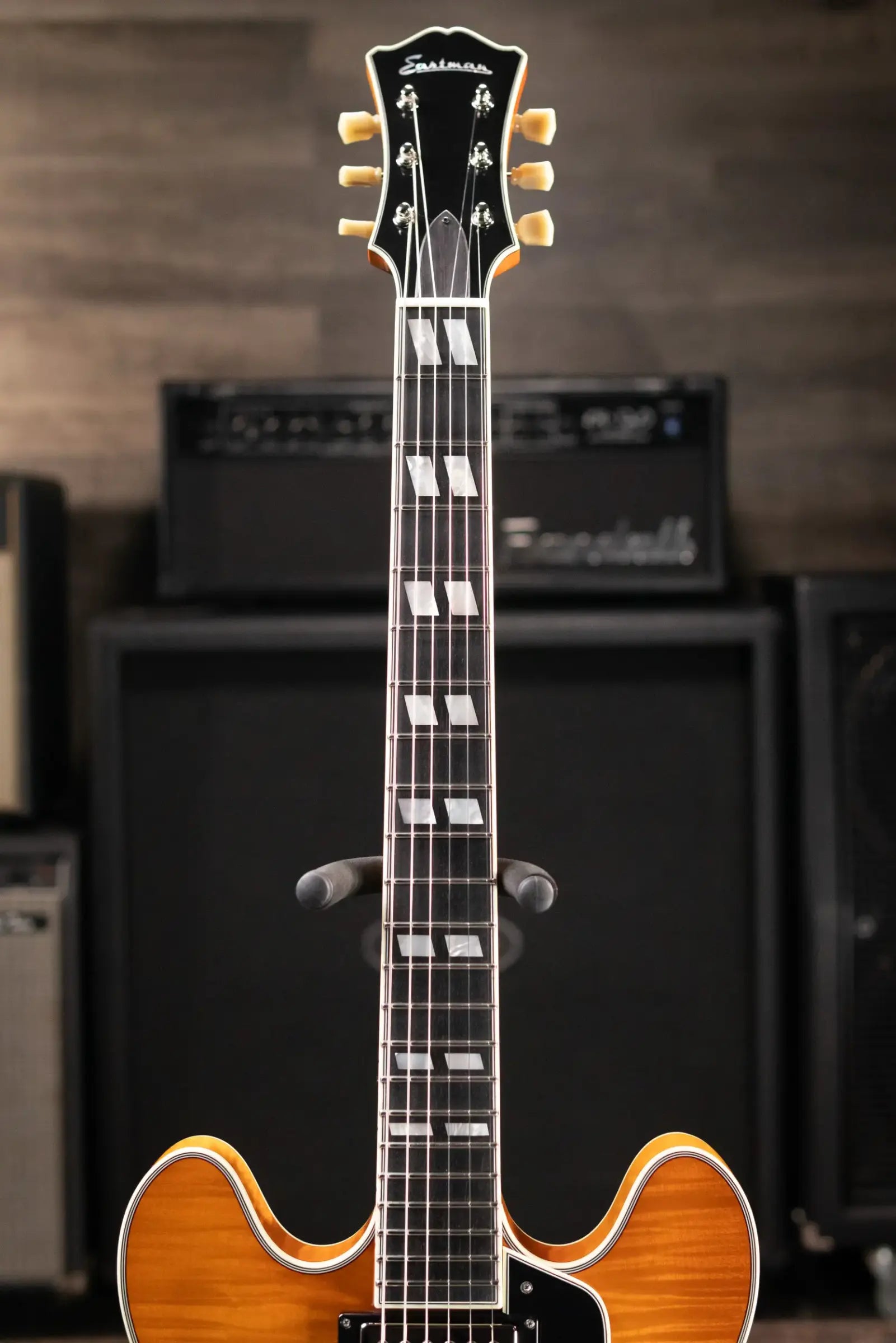 Eastman T486-GB Thinline Semi-hollowbody Electric Guitar - Goldburst with Hardshell Case