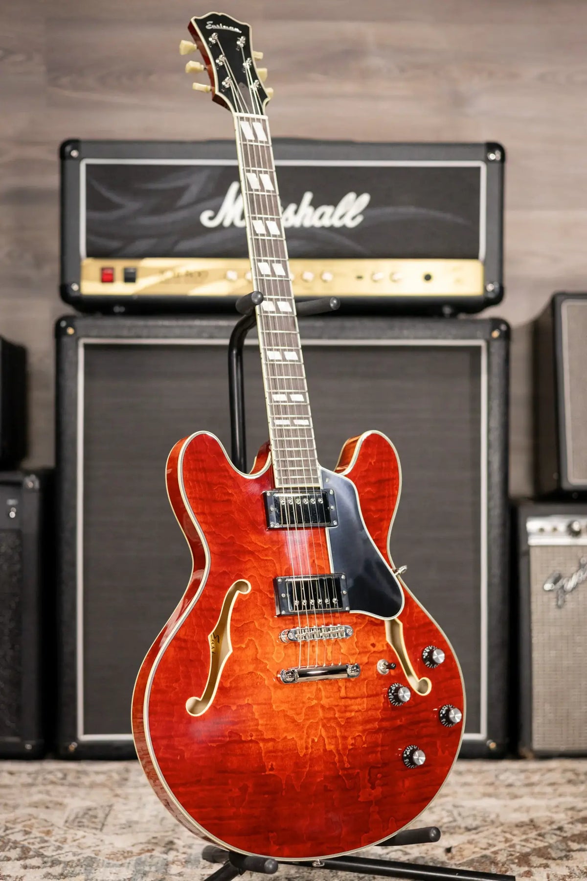 Eastman T486 Thinline Semi-Hollow Electric Guitar - Classic with Hardshell Case