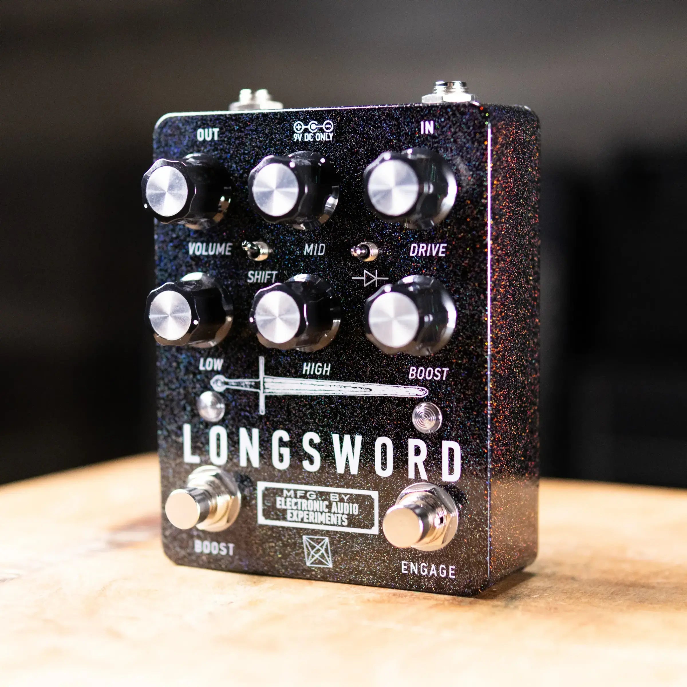Electronic Audio Experiments Longsword Overdrive Effect Pedal - Black Sparkle - Used