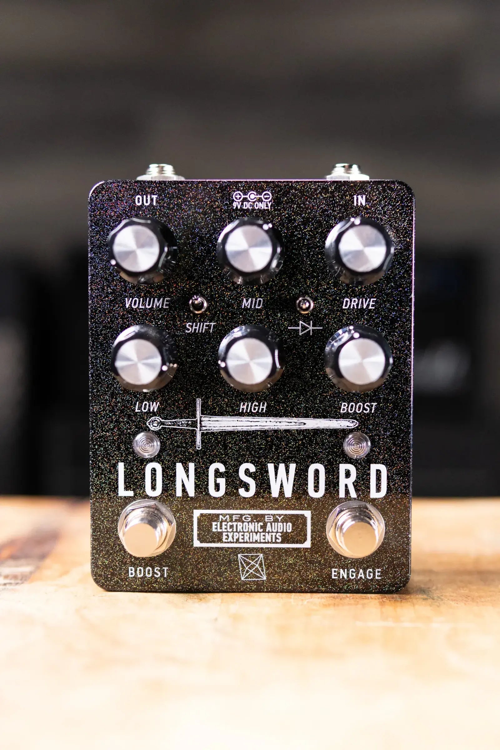 Electronic Audio Experiments Longsword Overdrive Effect Pedal - Black Sparkle - Used