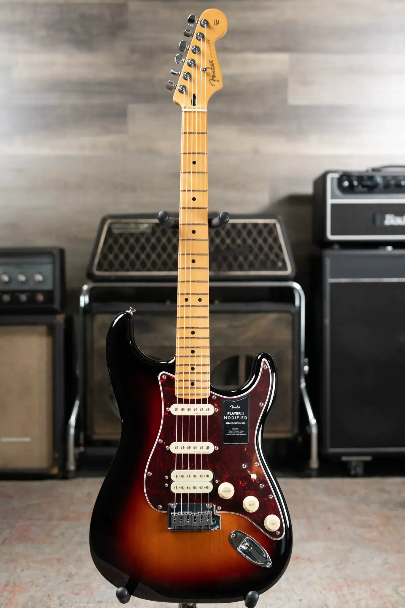 Fender Player II Modified Stratocaster HSS, Maple Fingerboard - 3-Color Sunburst with Deluxe Gig Bag