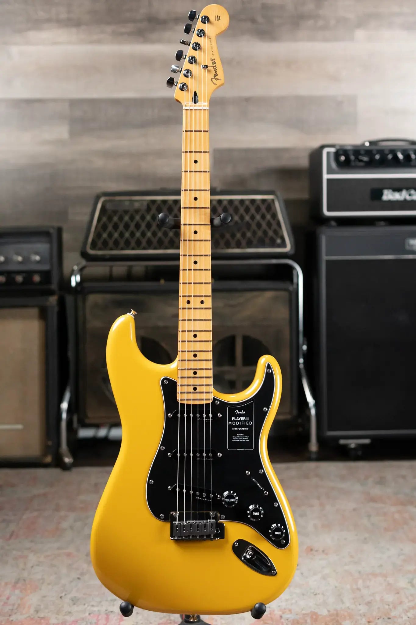 Fender Player II Modified Stratocaster, Maple Fingerboard - Sunshine Yellow with Deluxe Gig Bag