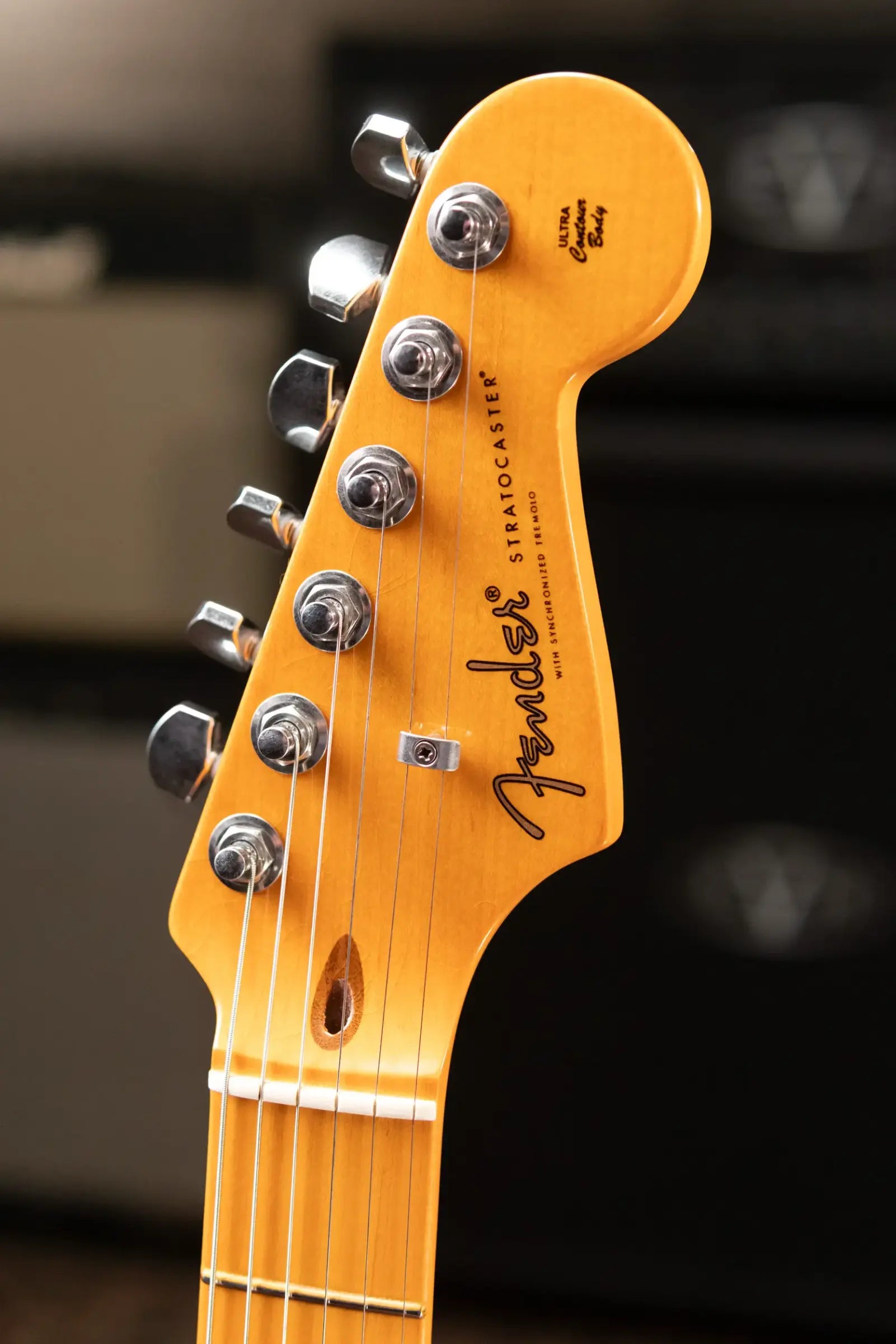 Fender American Ultra Luxe '50s Stratocaster Electric Guitar - White Blonde with Deluxe Hardshell Case