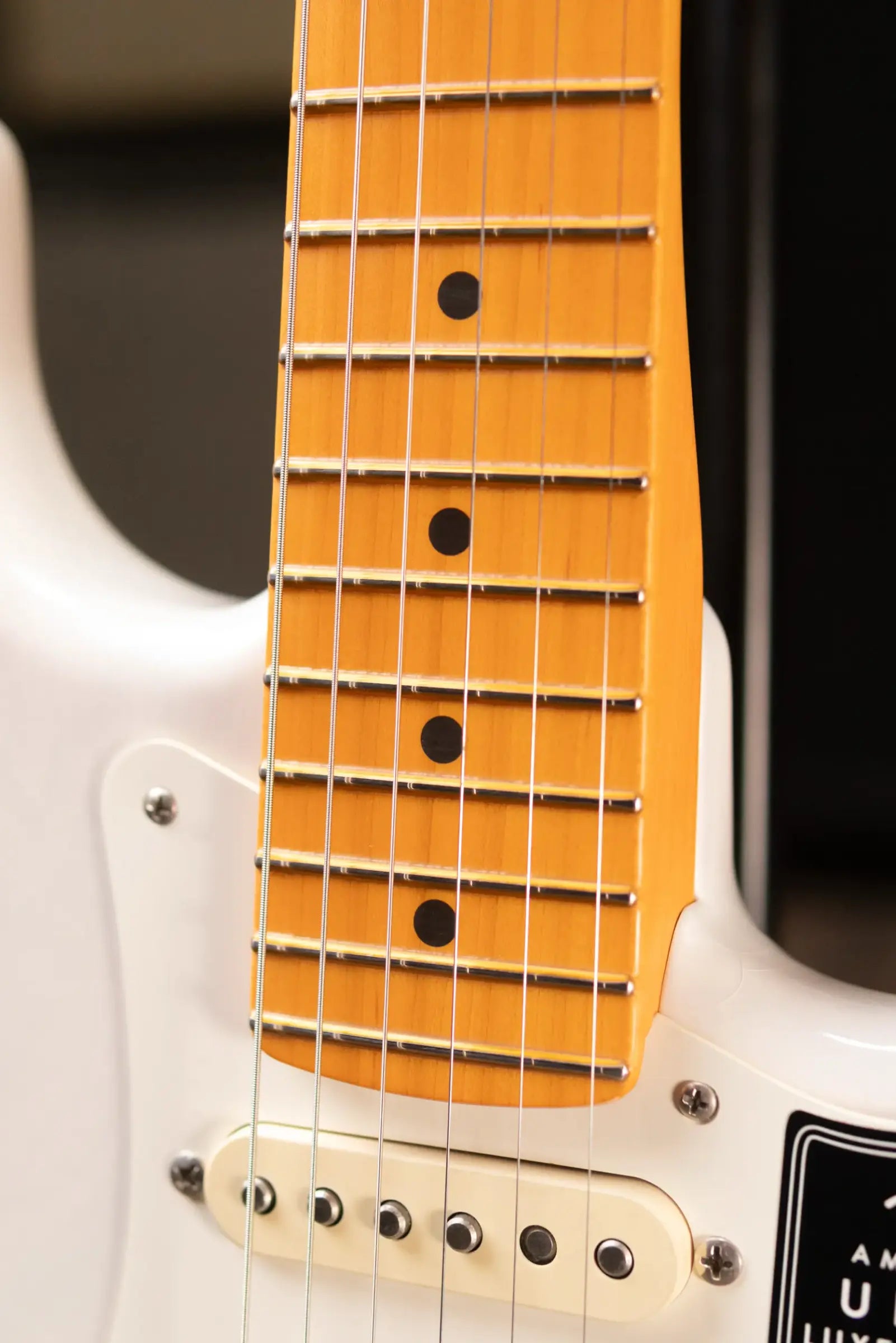 Fender American Ultra Luxe '50s Stratocaster Electric Guitar - White Blonde with Deluxe Hardshell Case