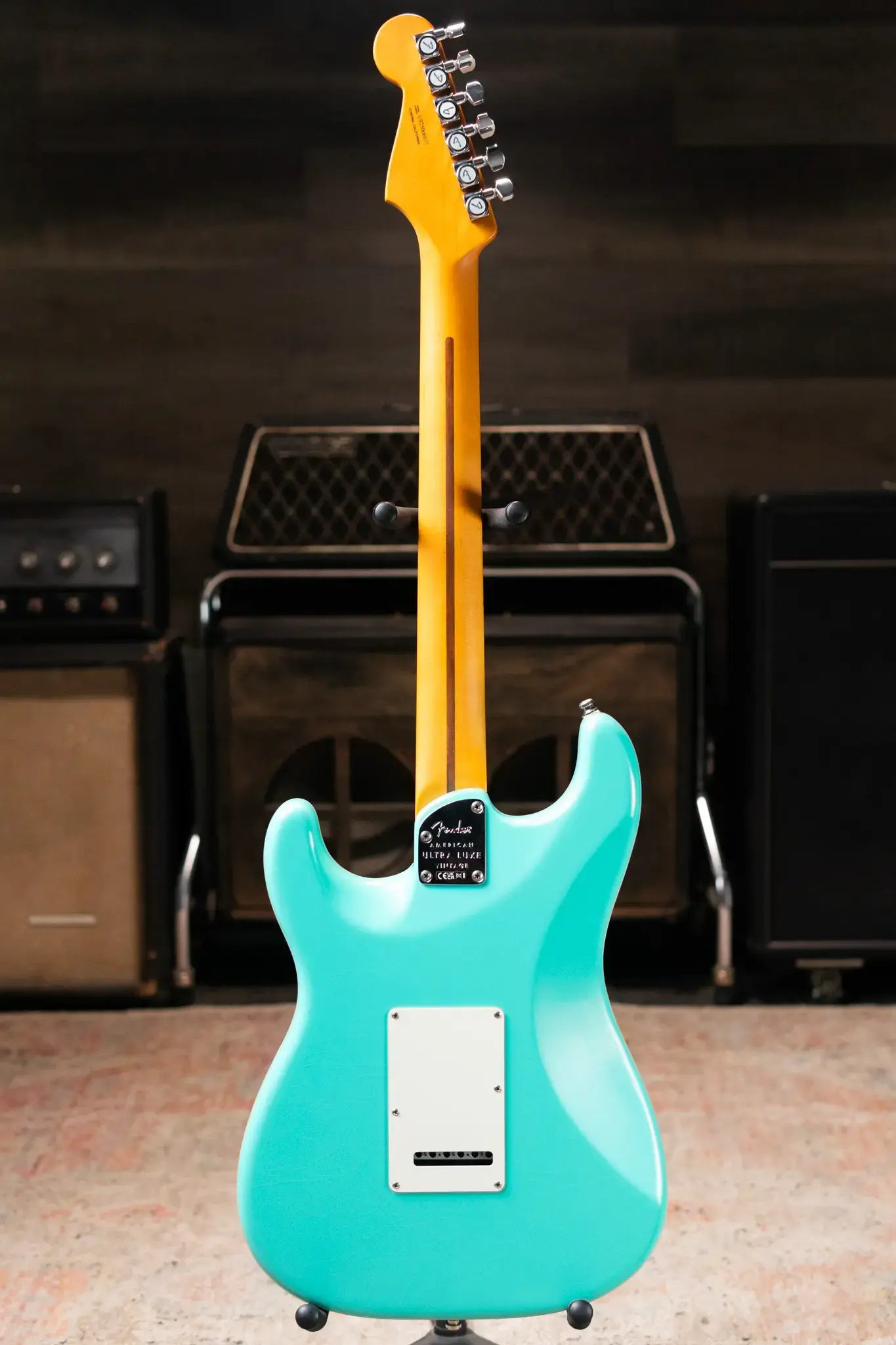 Fender American Ultra Luxe '60s Stratocaster HSS, Rosewood Fingerboard Electric Guitar - Sea Foam Green with Deluxe Hardshell Case