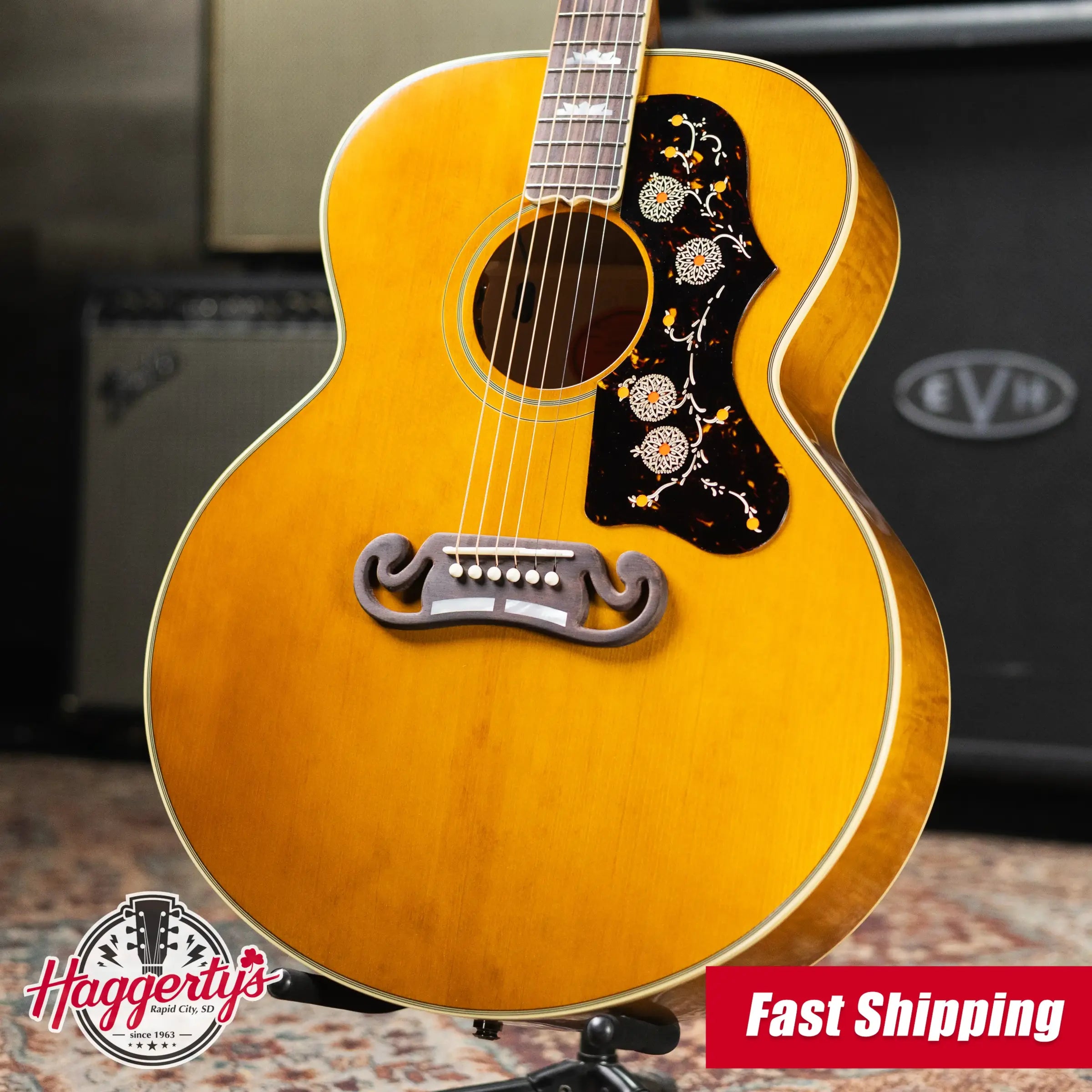 Epiphone 1957 SJ-200 Reissue Acoustic/Electric Guitar - Antique Natural with Hardshell Case