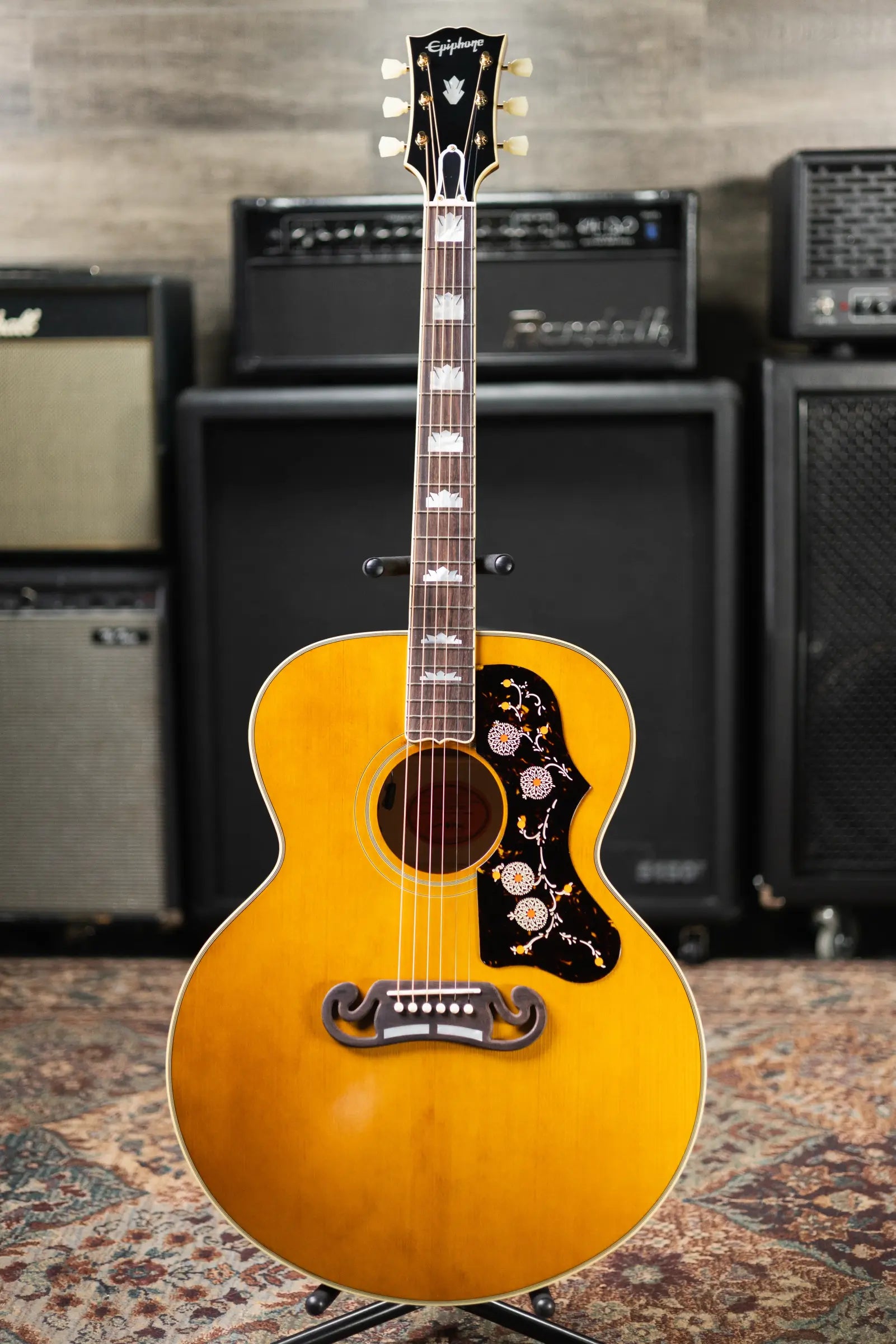 Epiphone 1957 SJ-200 Reissue Acoustic/Electric Guitar - Antique Natural with Hardshell Case