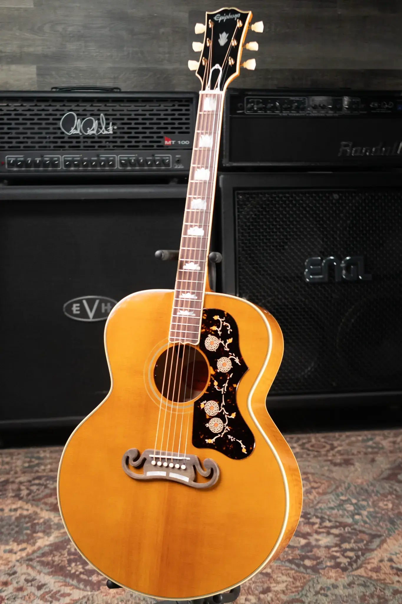 Epiphone 1957 SJ-200 Reissue Acoustic/Electric Guitar - Antique Natural with Hardshell Case