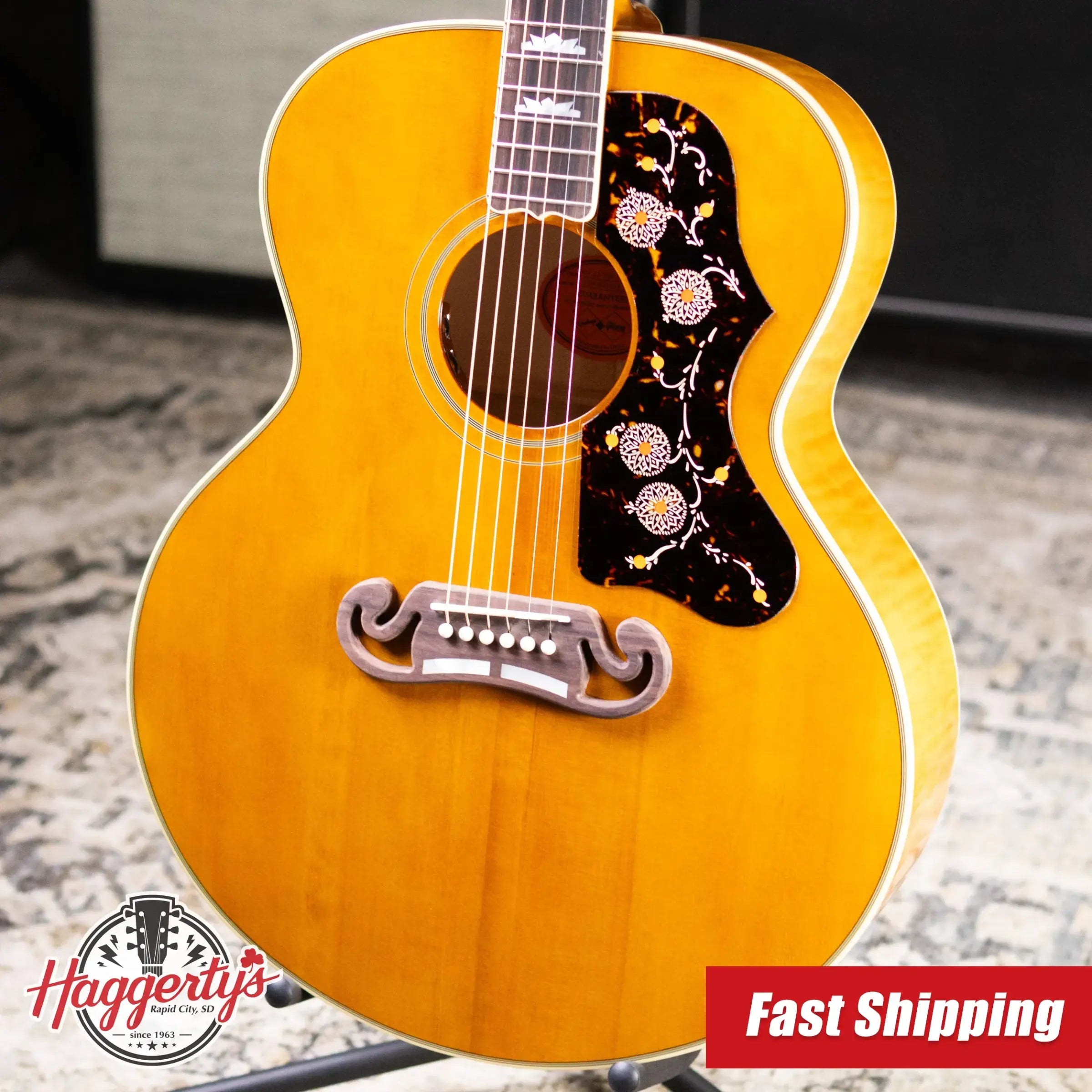 Epiphone 1957 SJ-200 Reissue Acoustic/Electric Guitar - Antique Natural with Hardshell Case