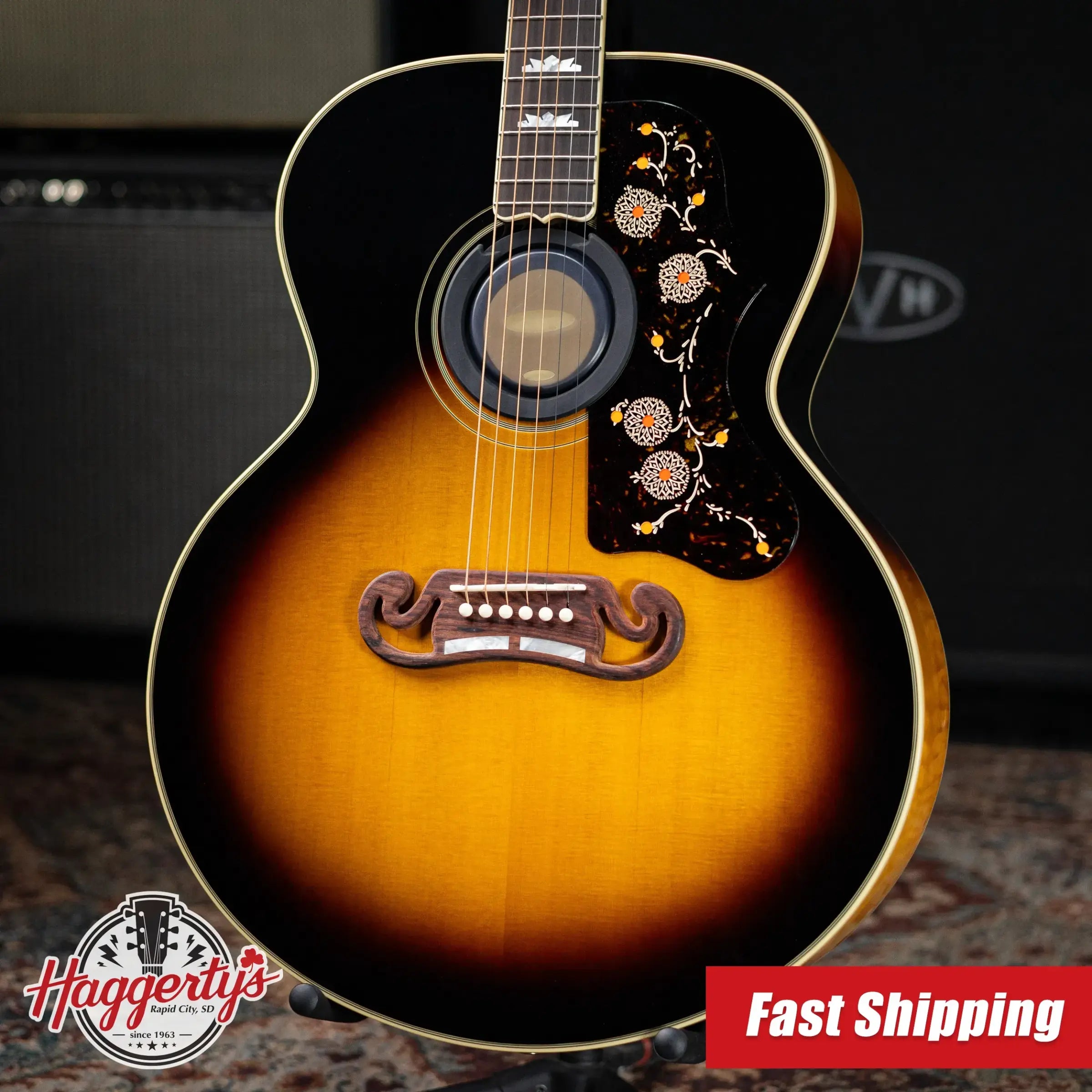 Epiphone 1957 SJ-200 Reissue Acoustic/Electric Guitar - Vintage Sunburst with Hardshell Case