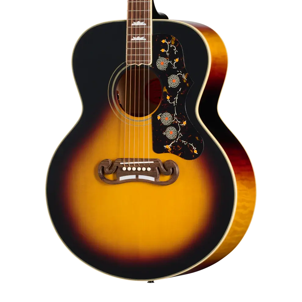 Epiphone 1957 SJ-200 Reissue Jumbo Acoustic/Electric Guitar - Vintage Sunburst with Hardshell Case