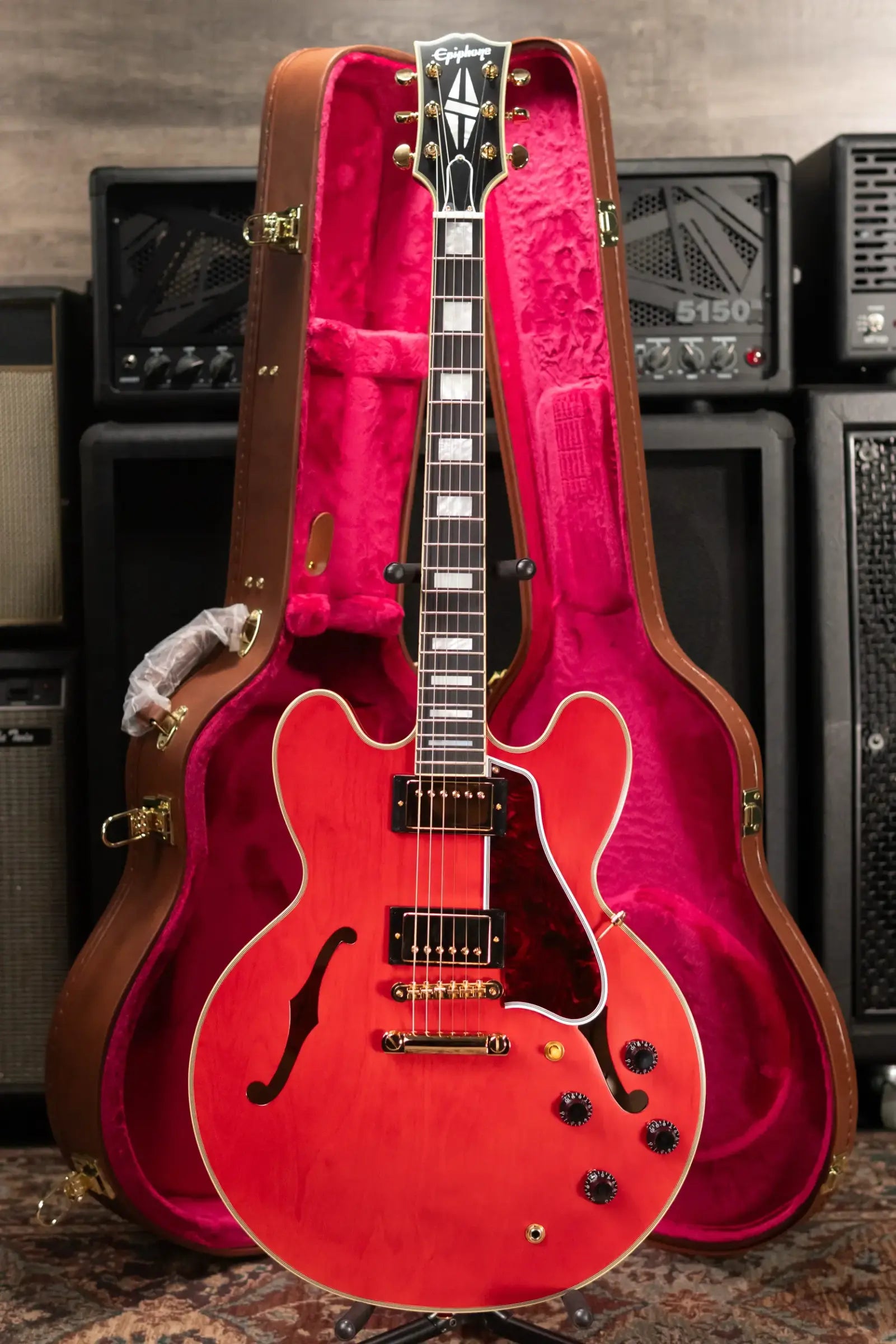 Epiphone 1959 ES-355 Semi-Hollow Electric Guitar - Cherry Red with Hardshell Case