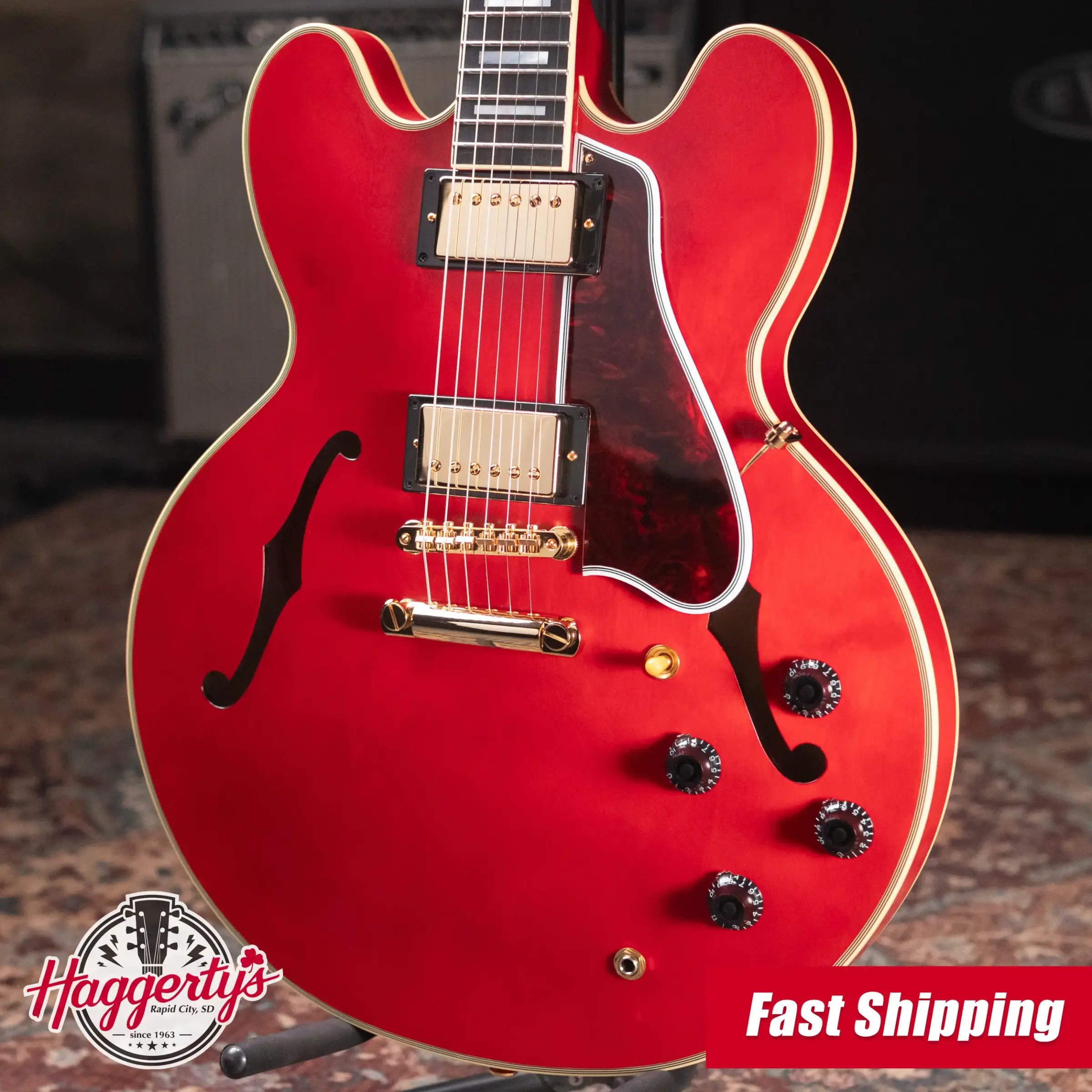Epiphone 1959 ES-355 Semi-Hollow Electric Guitar - Cherry Red with Hardshell Case
