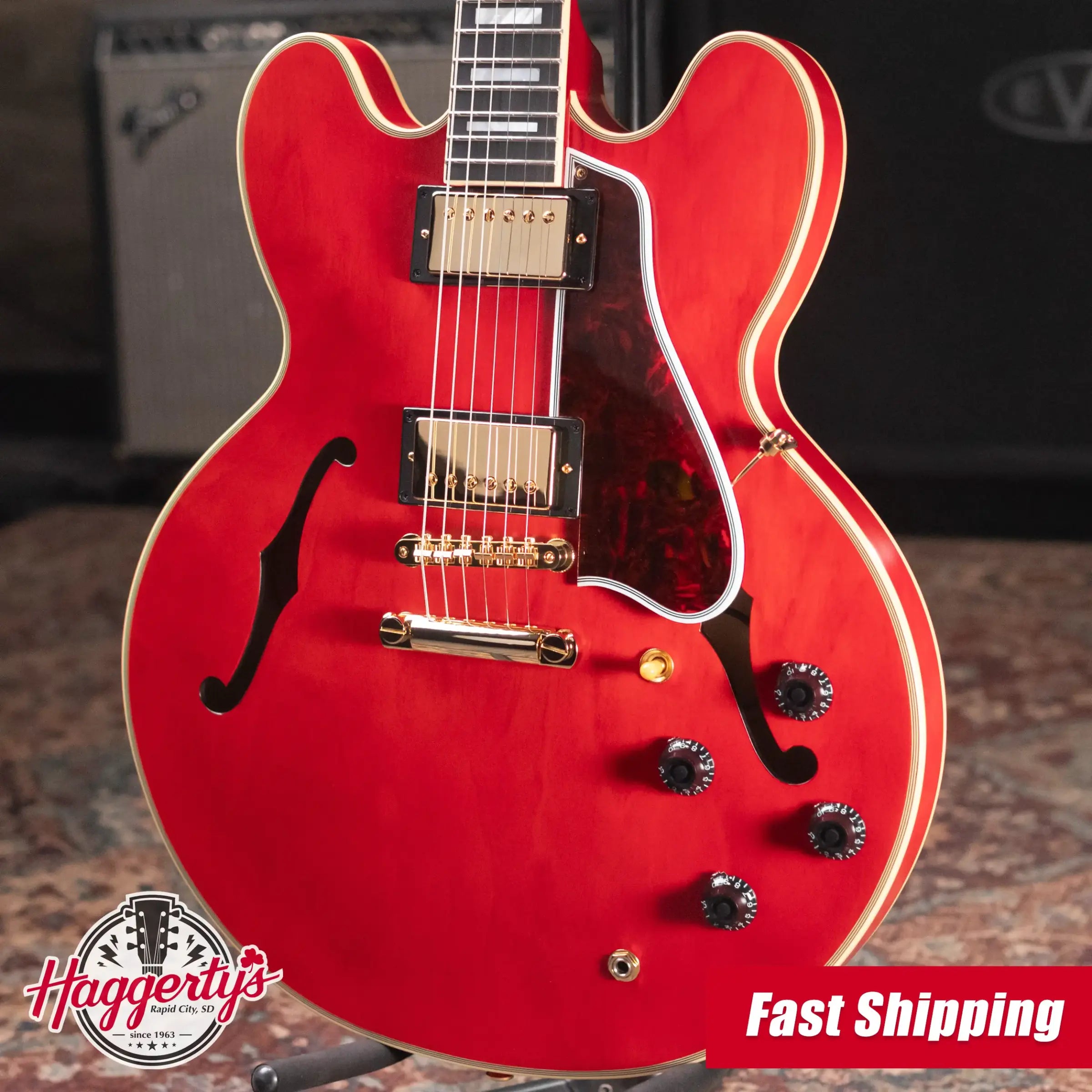 Epiphone 1959 ES-355 Semi-Hollow Electric Guitar - Cherry Red with Hardshell Case