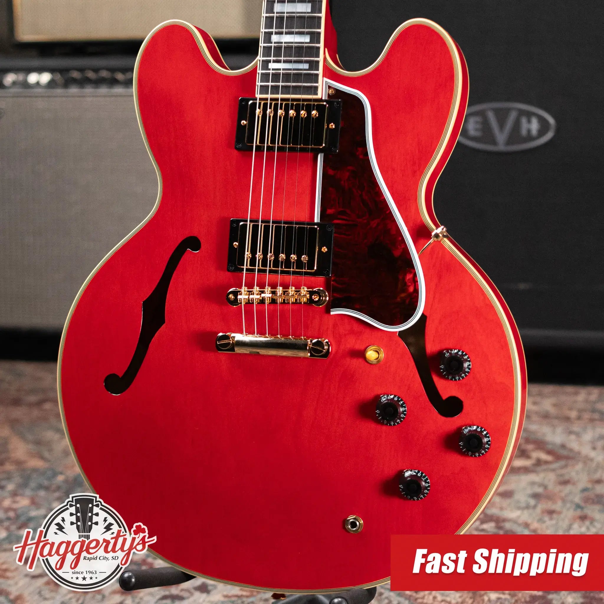 Epiphone 1959 ES-355 Semi-Hollow Electric Guitar - Cherry Red with Hardshell Case
