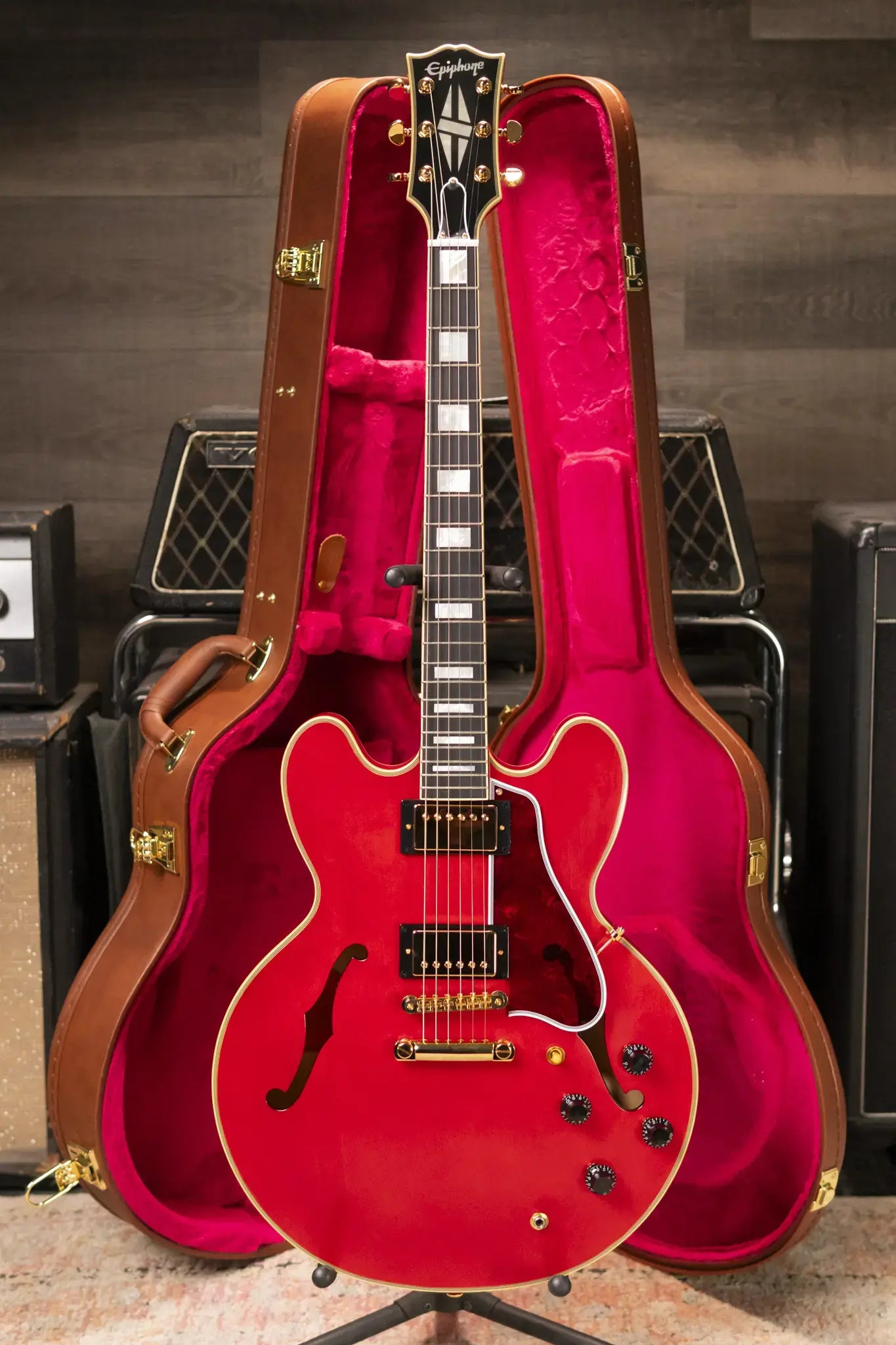 Epiphone 1959 ES-355 Semi-Hollow Electric Guitar - Cherry Red with Hardshell Case