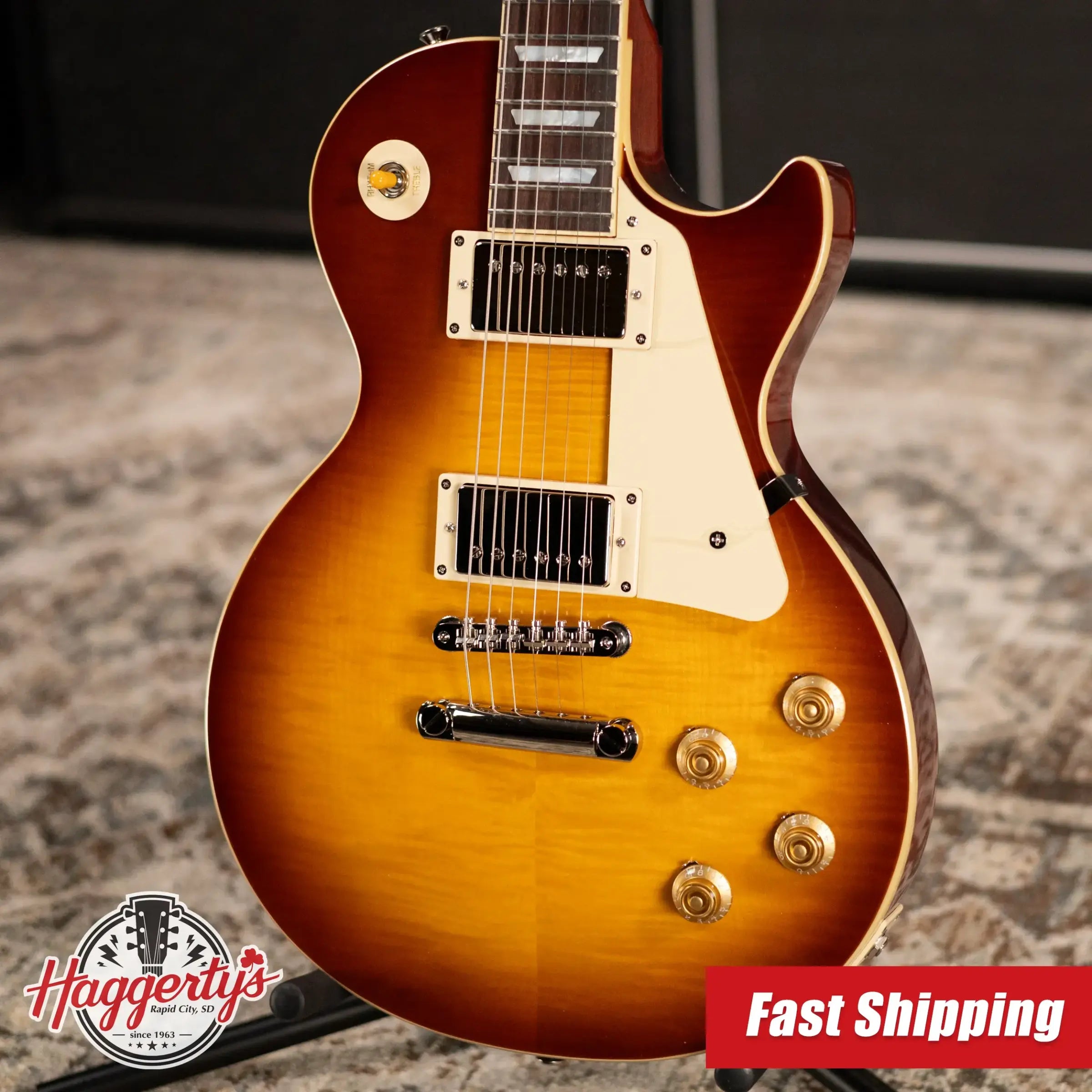 Epiphone 1959 Les Paul Standard Reissue Electric Guitar - Golden Poppy Burst with Hardshell Case