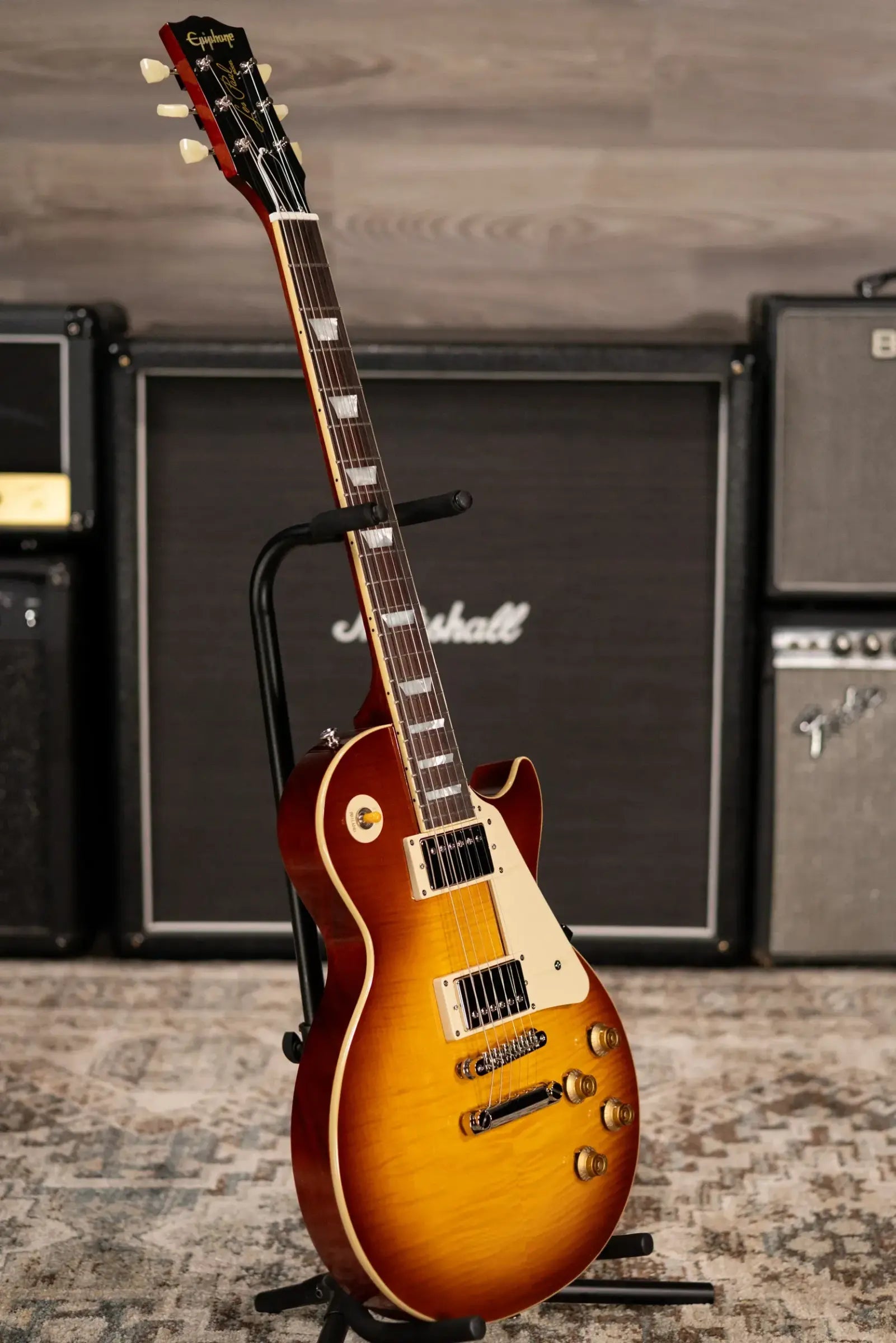 Epiphone 1959 Les Paul Standard Reissue Electric Guitar - Golden Poppy Burst with Hardshell Case
