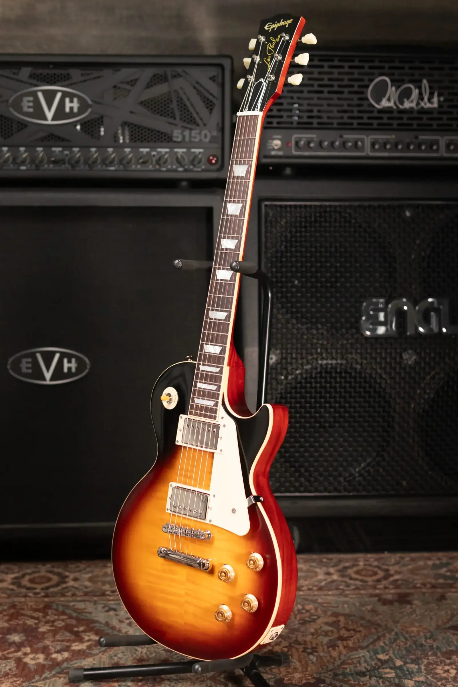 Epiphone 1959 Les Paul Standard Reissue Electric Guitar - Washed Bourbon Burst with Hardshell Case