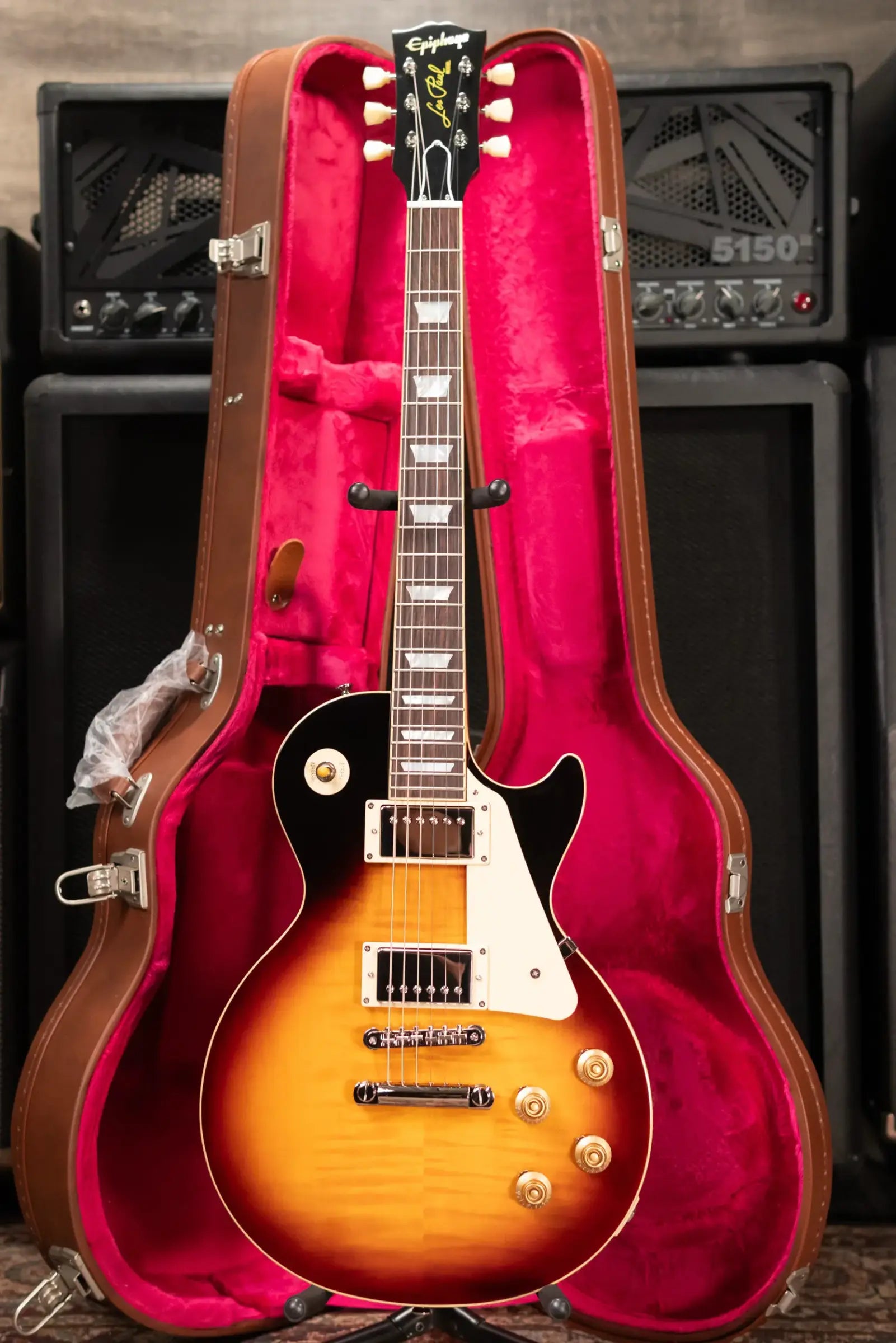 Epiphone 1959 Les Paul Standard Reissue Electric Guitar - Washed Bourbon Burst with Hardshell Case