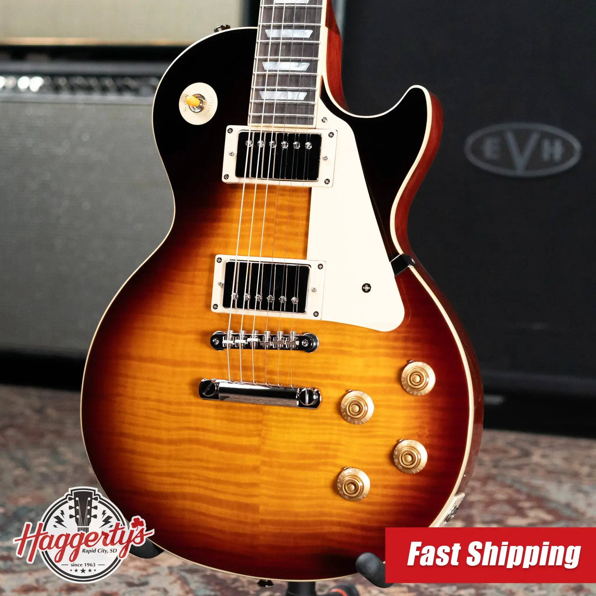 Epiphone 1959 Les Paul Standard Reissue Electric Guitar - Washed Bourbon Burst with Hardshell Case