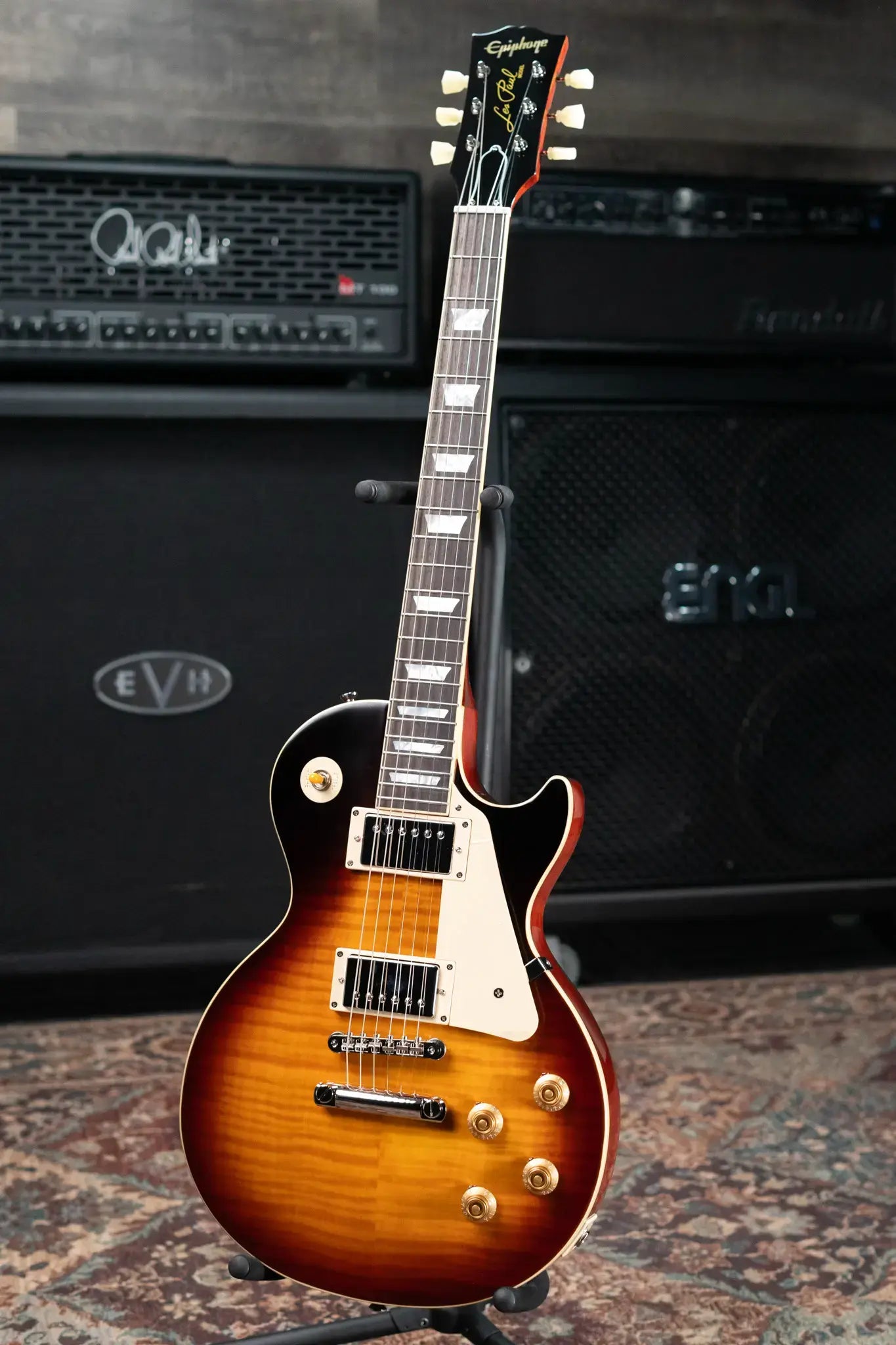 Epiphone 1959 Les Paul Standard Reissue Electric Guitar - Washed Bourbon Burst with Hardshell Case