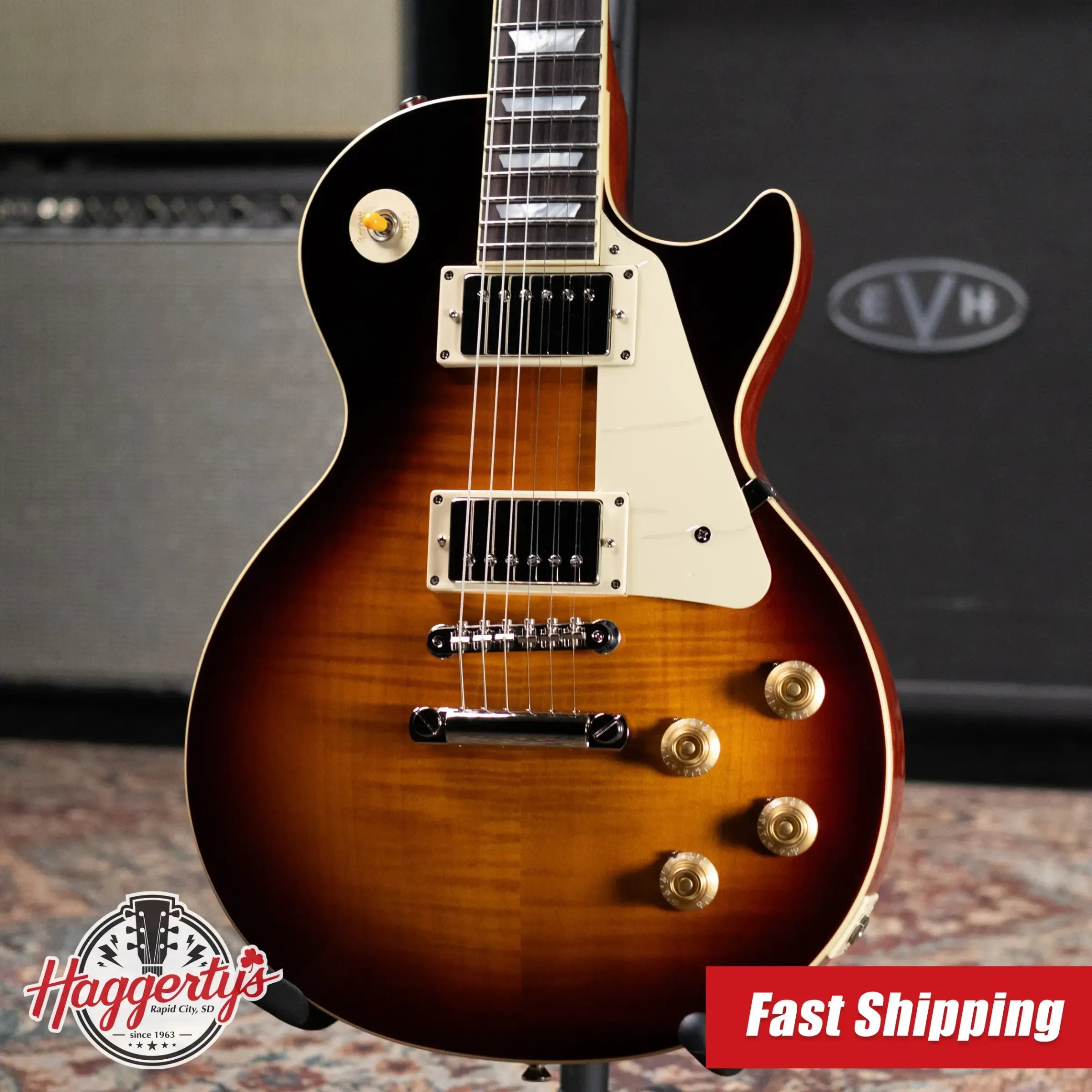 Epiphone 1959 Les Paul Standard Reissue Electric Guitar - Washed Bourbon Burst with Hardshell Case
