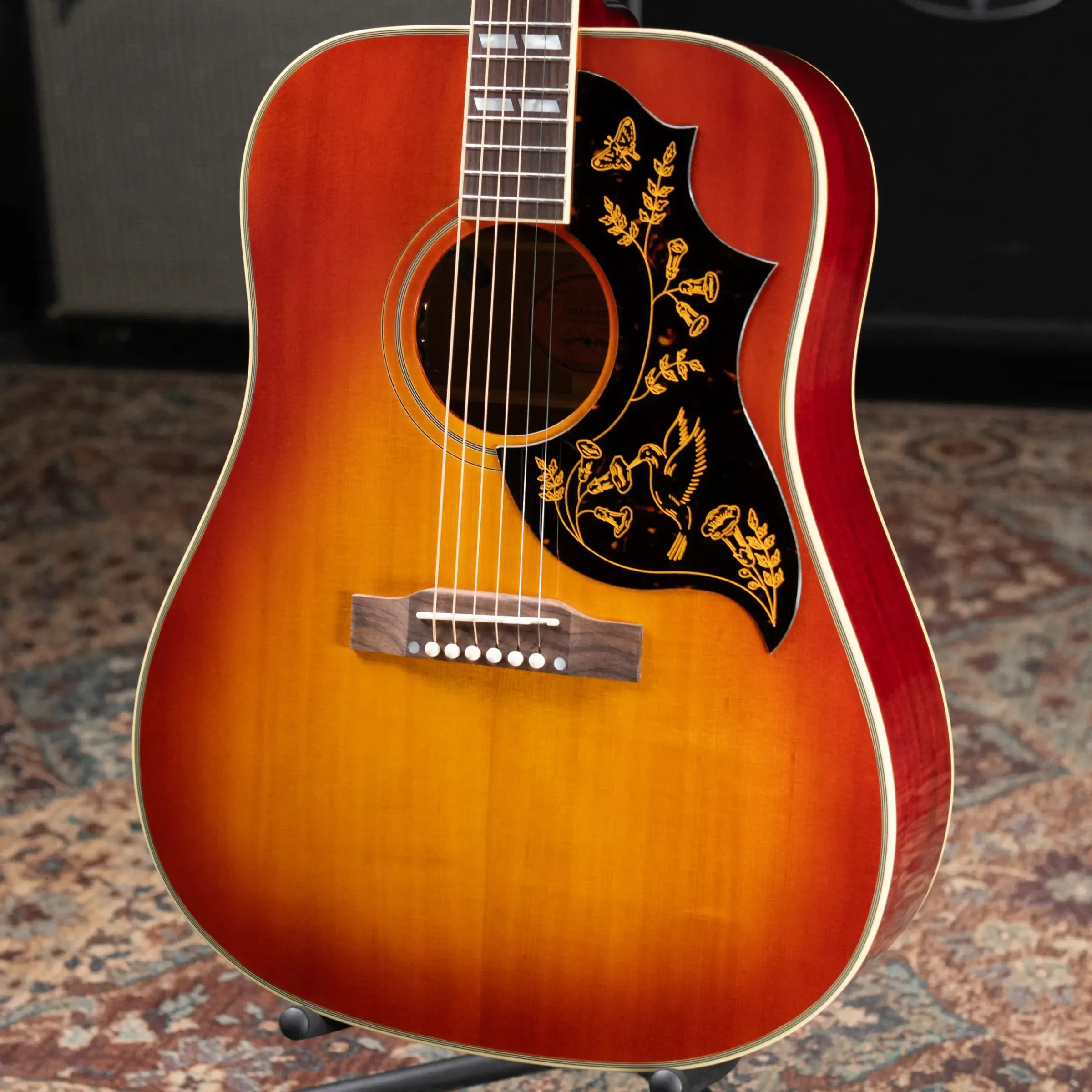 Epiphone 1960 Hummingbird Reissue Acoustic/Electric Guitar - Heritage Cherry Sunburst with Hardshell Case