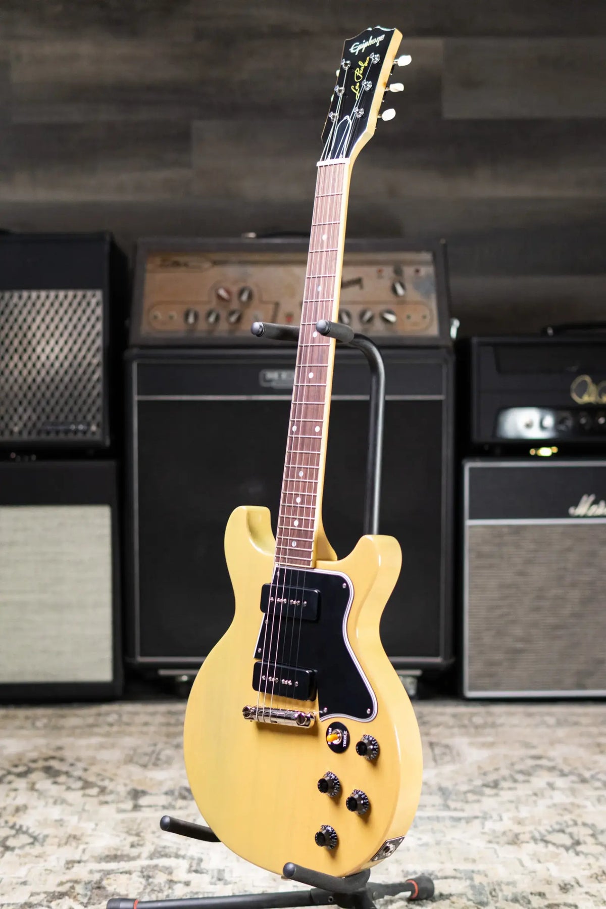 Epiphone 1960 Les Paul Special Double Cut Reissue Electric Guitar - TV Yellow with Hardshell Case