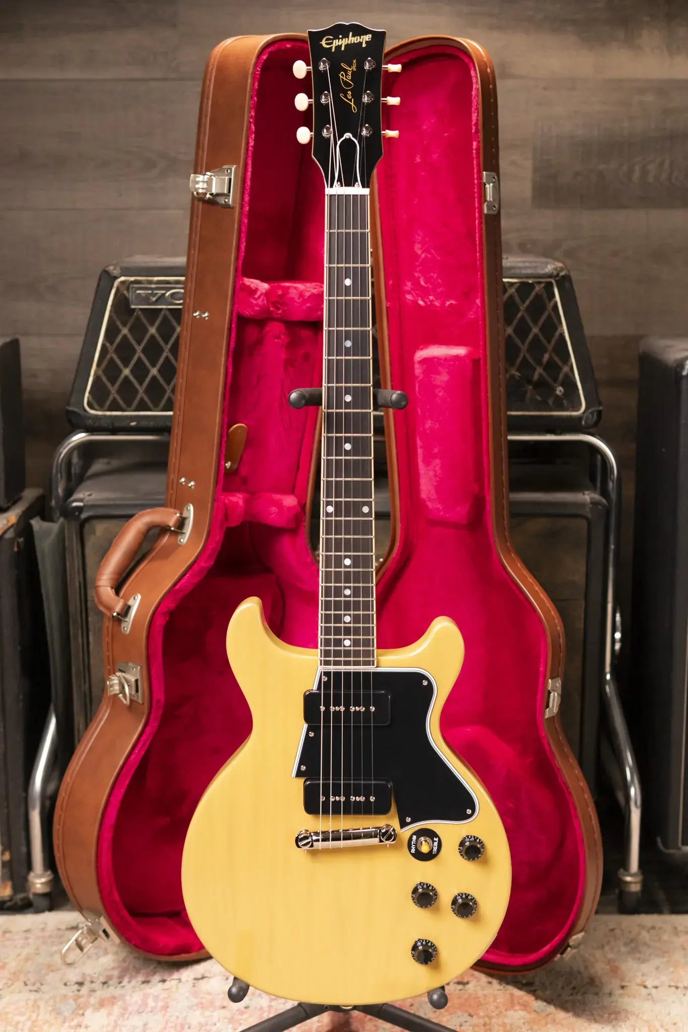 Epiphone 1960 Les Paul Special Double Cut Reissue Electric Guitar - TV Yellow with Hardshell Case