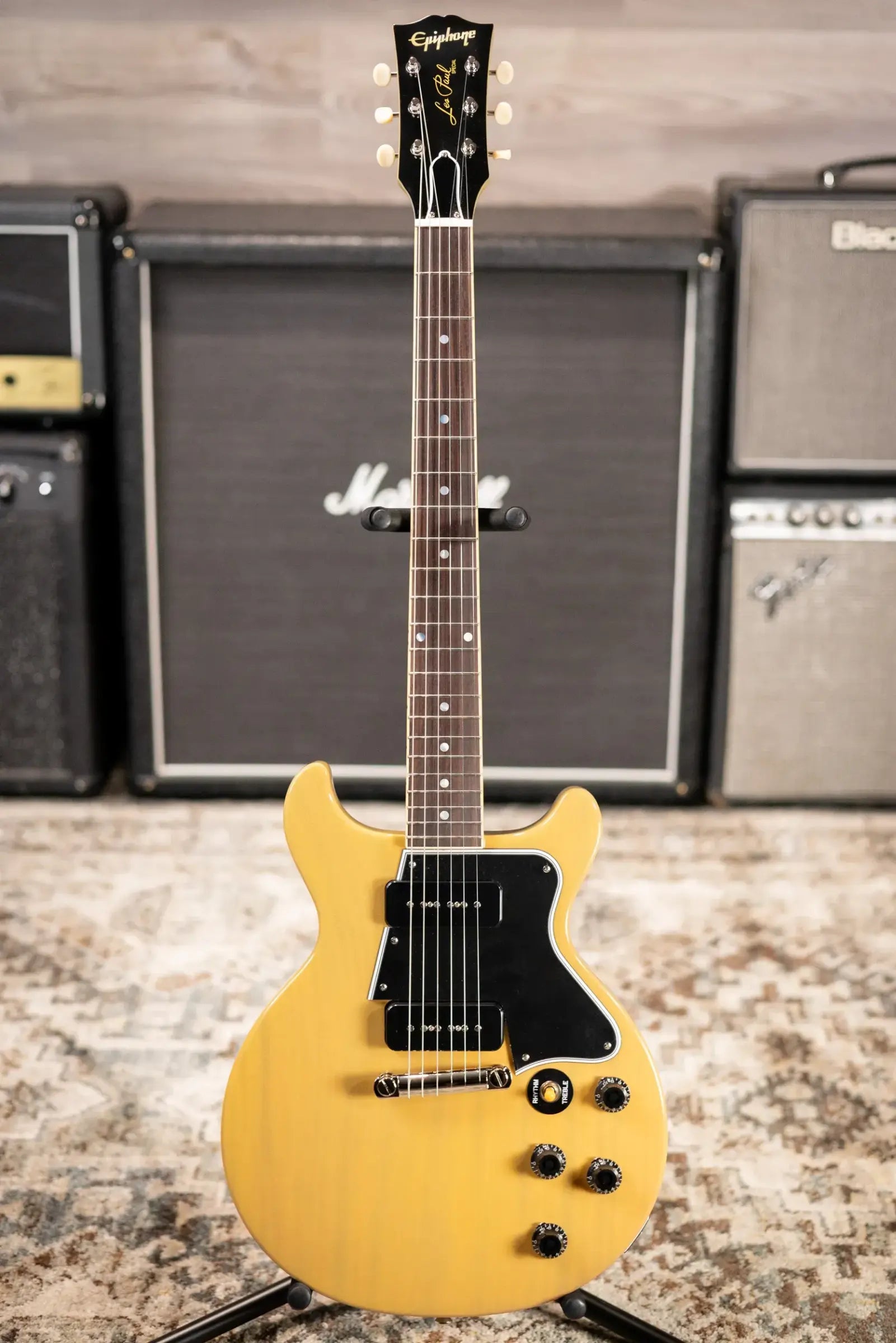 Epiphone 1960 Les Paul Special Double Cut Reissue Electric Guitar - TV Yellow with Hardshell Case