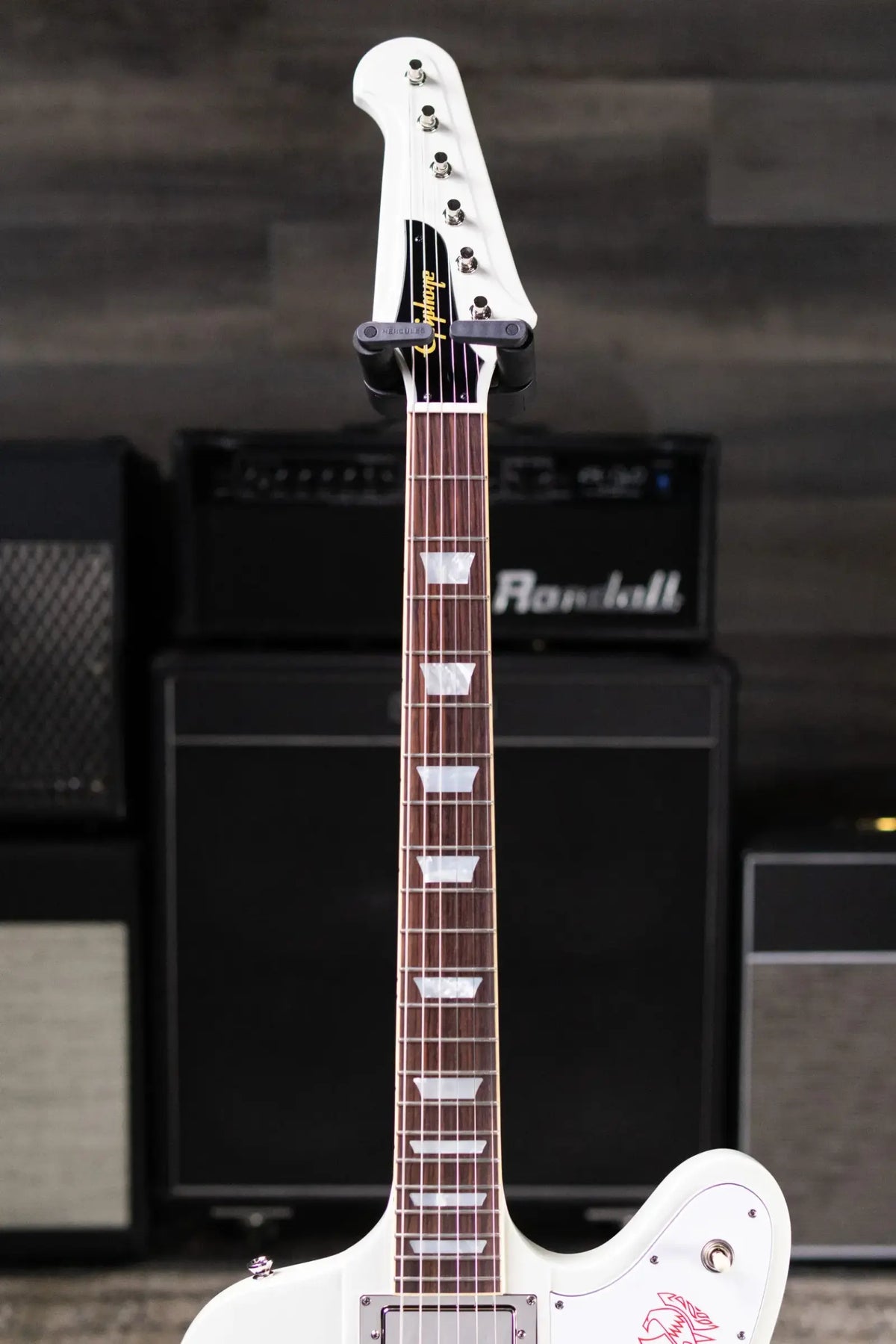 Epiphone 1963 Firebird V Reissue Electric Guitar - Polaris White with Hardshell Case