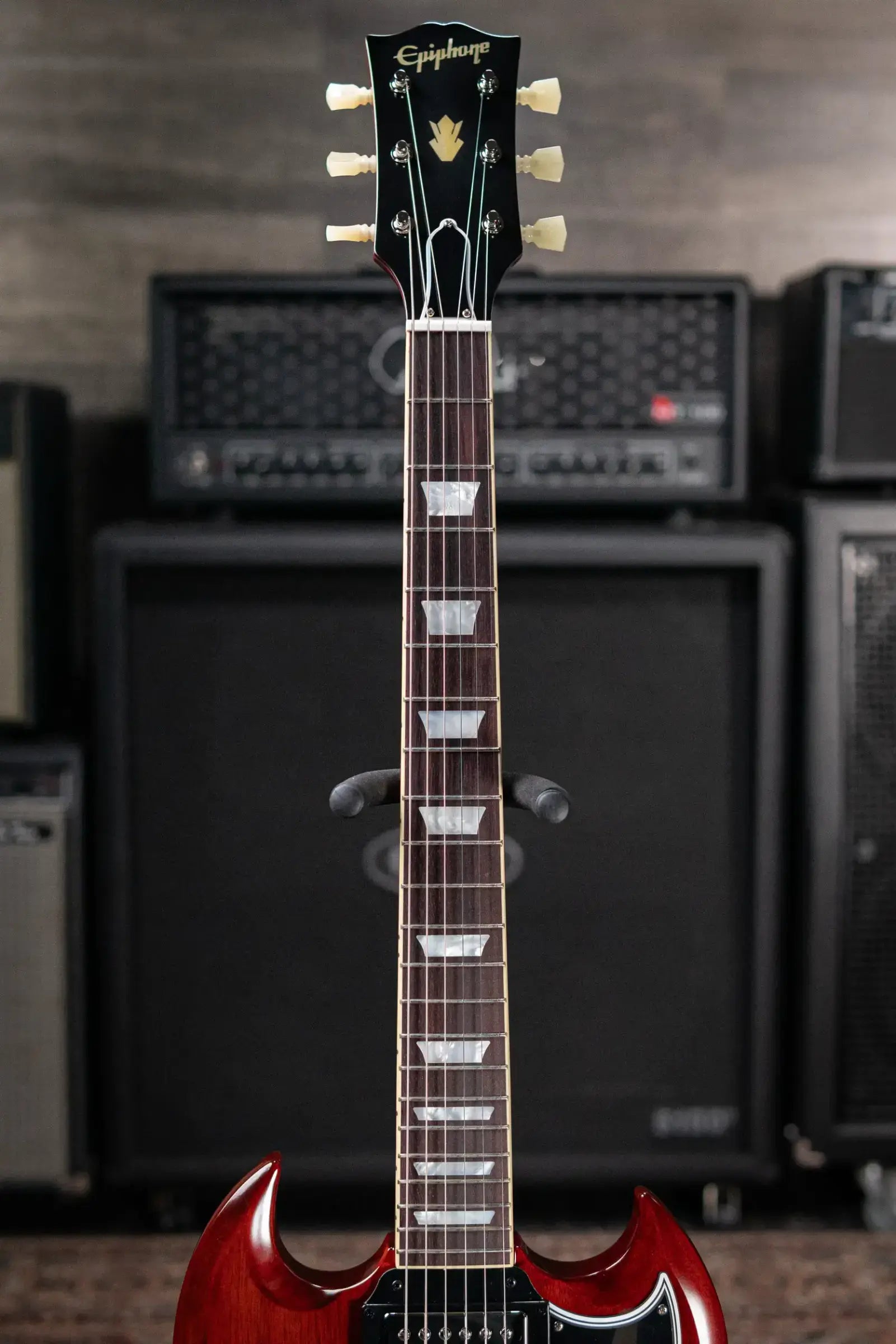 Epiphone 1964 SG Standard with Maestro Vibrola Reissue Electric Guitar - Cherry Red with Hardshell Case