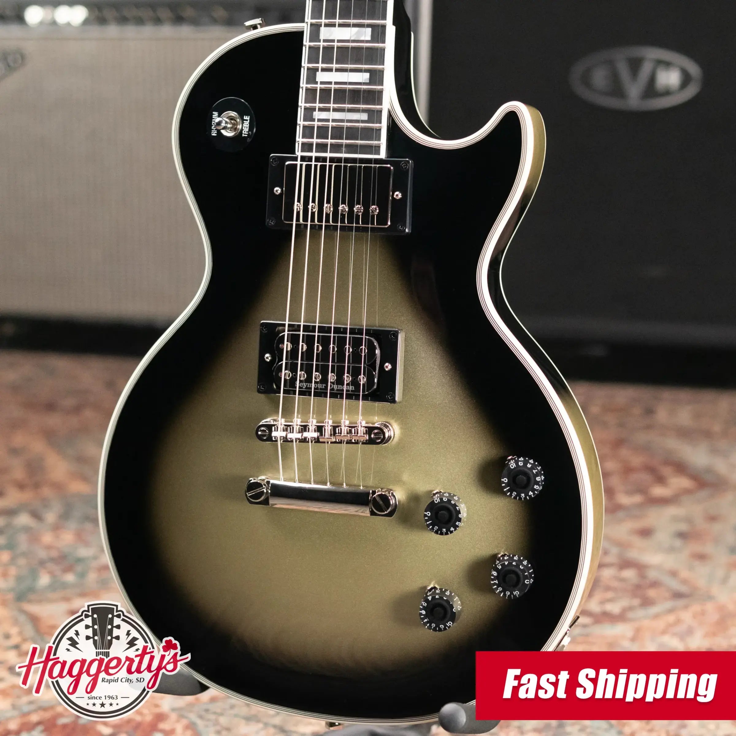 Epiphone Adam Jones 1979 Les Paul Custom Electric Guitar - Antique Silverburst with Hardshell Case