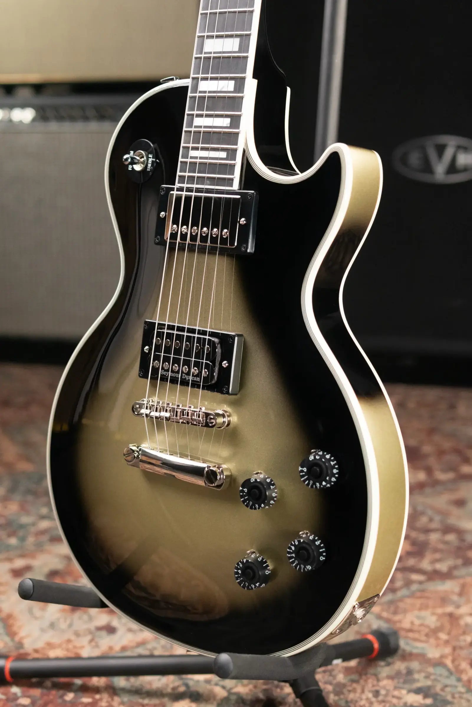 Epiphone Adam Jones 1979 Les Paul Custom Electric Guitar - Antique Silverburst with Hardshell Case