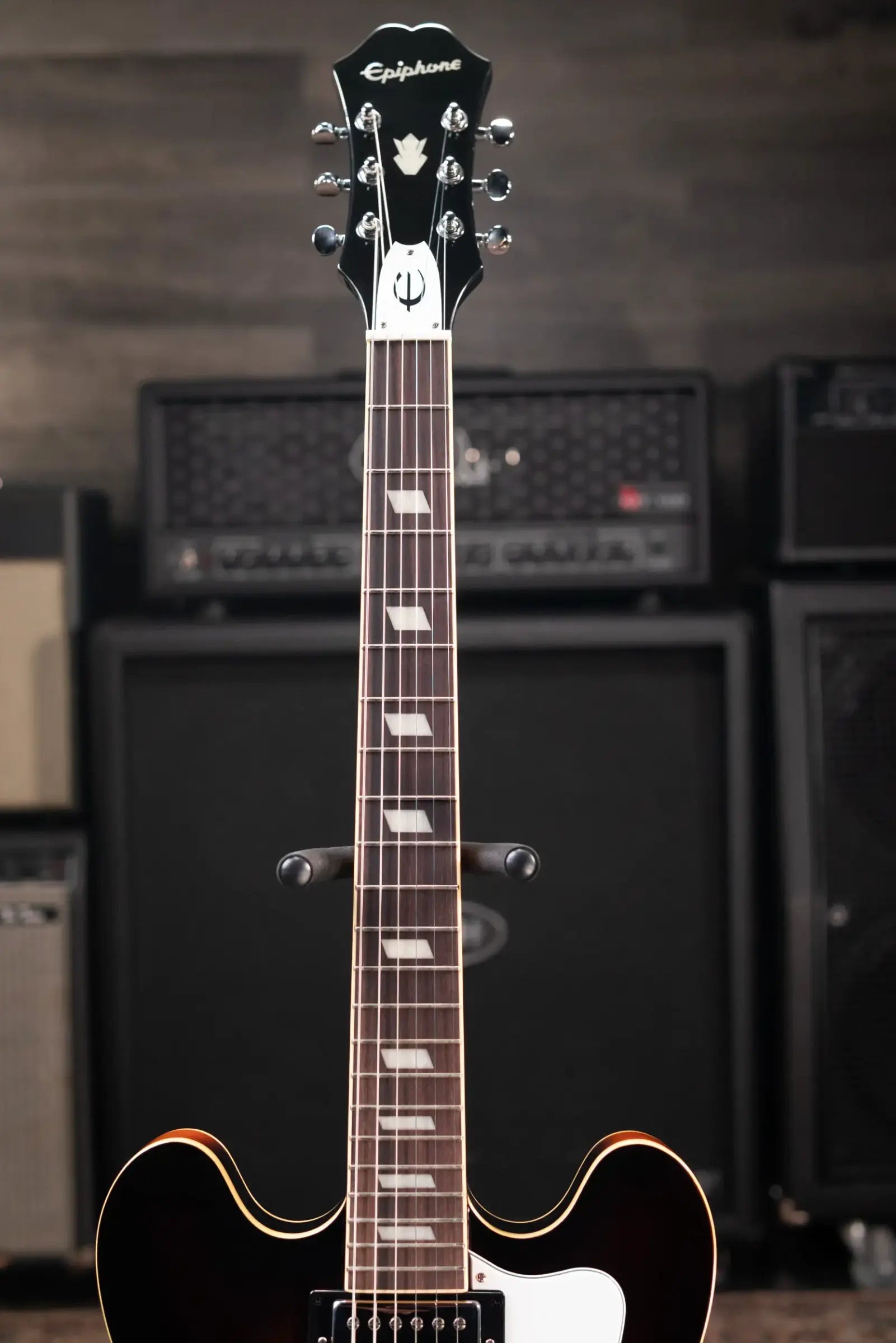 Epiphone Bonehead Signature Riviera Electric Guitar - Dark Tobacco Sunburst with Hardshell Case