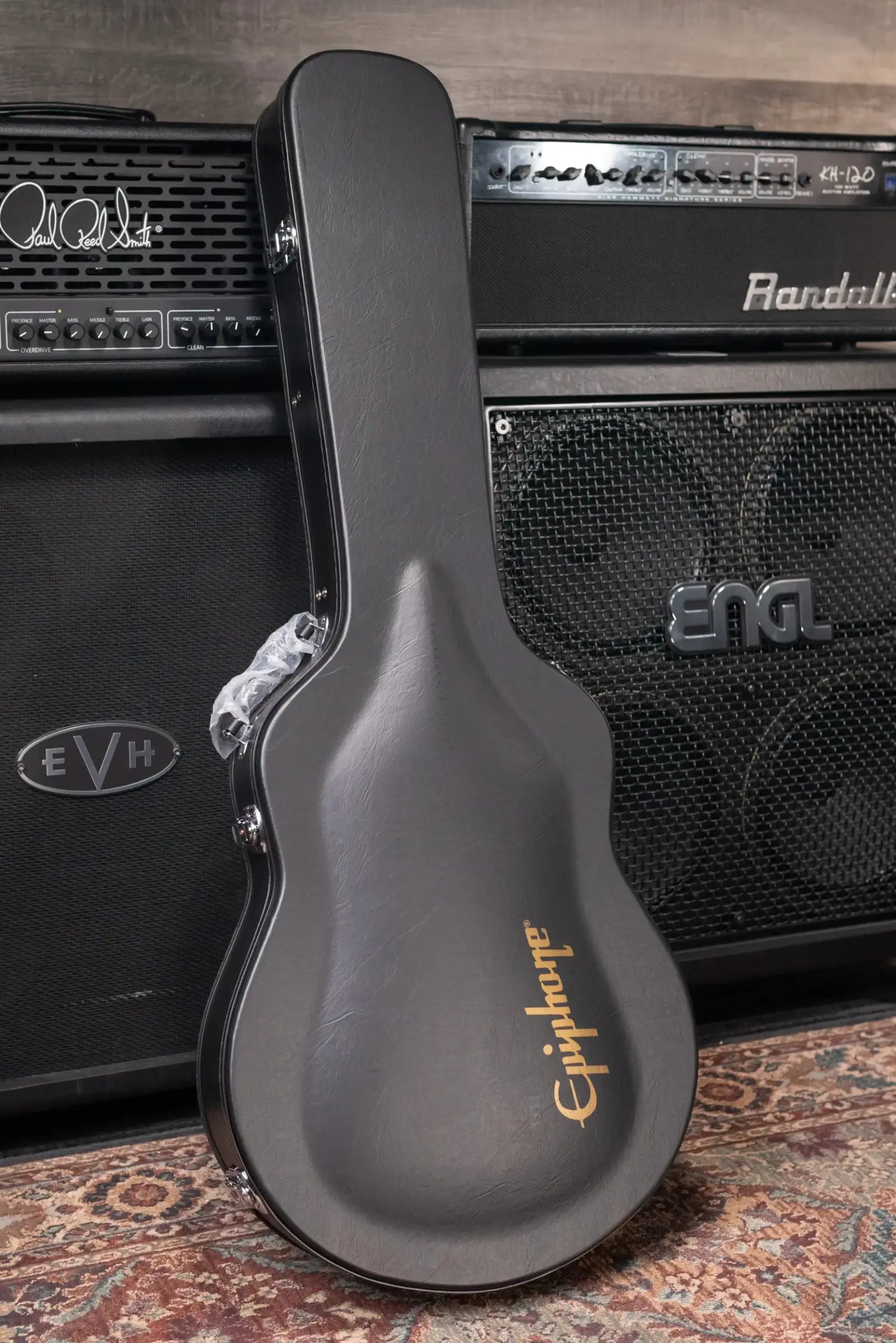 Epiphone Bonehead Signature Riviera Electric Guitar - Dark Tobacco Sunburst with Hardshell Case